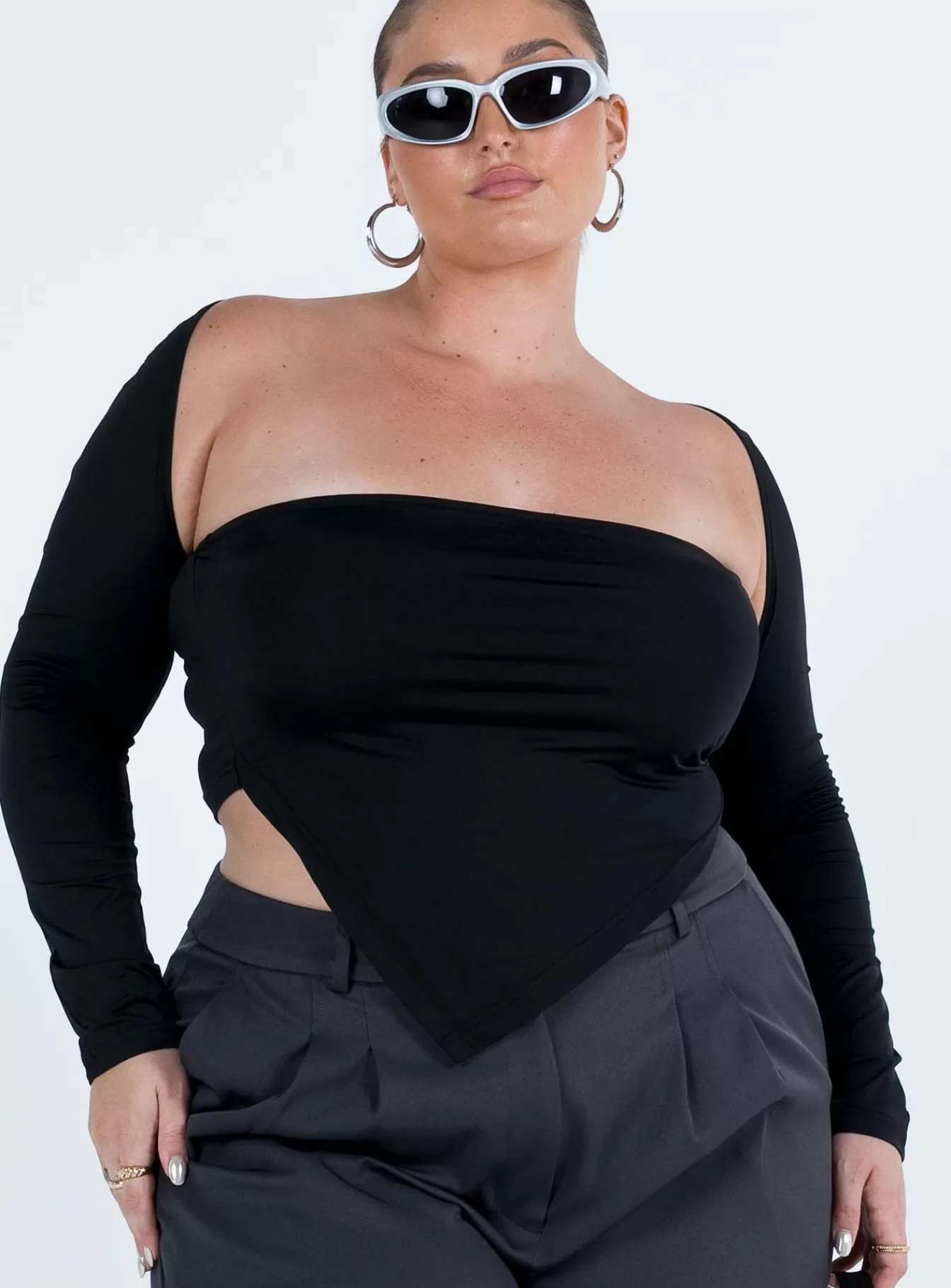 Princess Polly Long Sleeve Tops | Koslo Bolero Top Curve Black