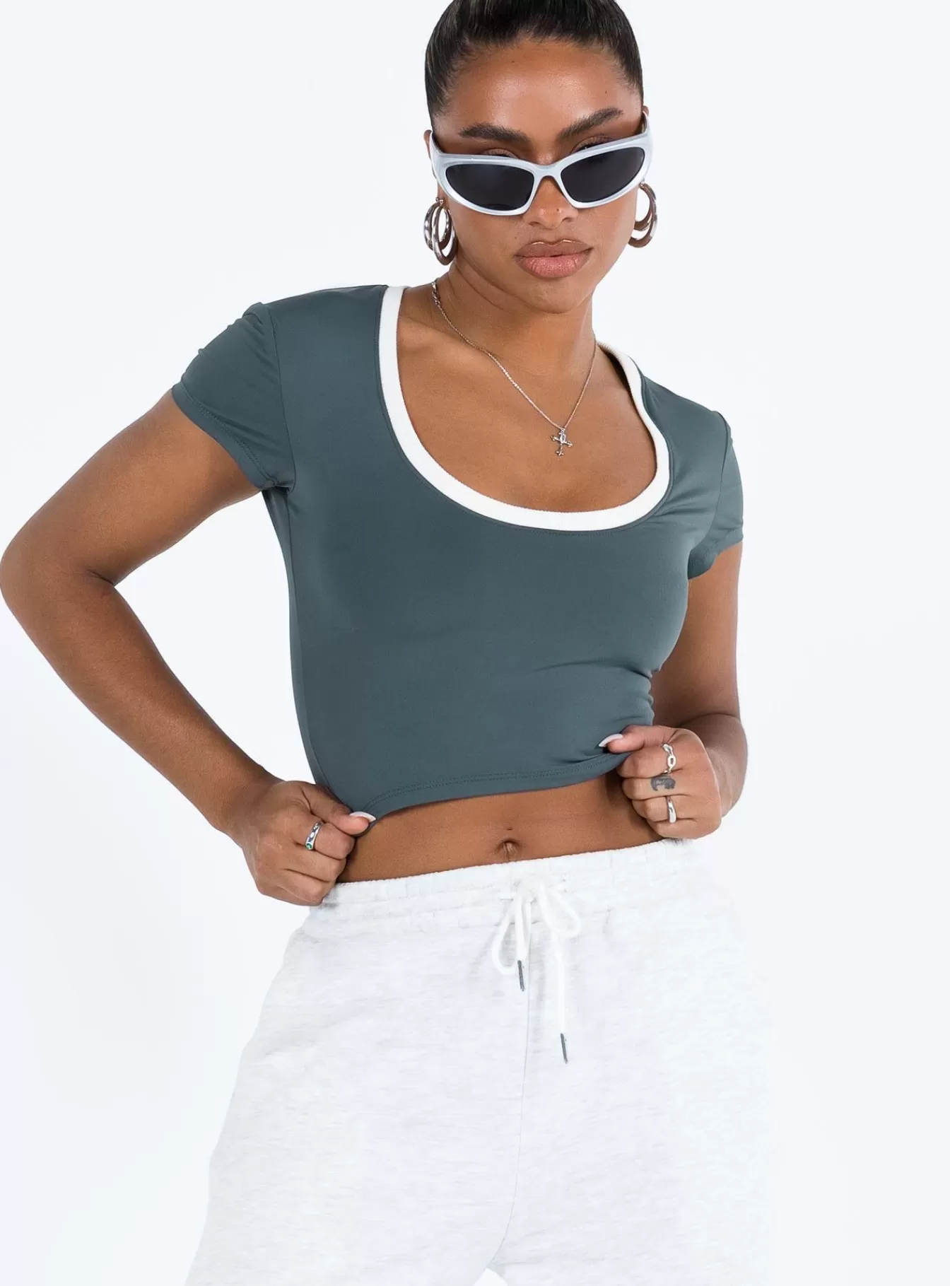 Princess Polly Casual Tops | Kyah Top Steel