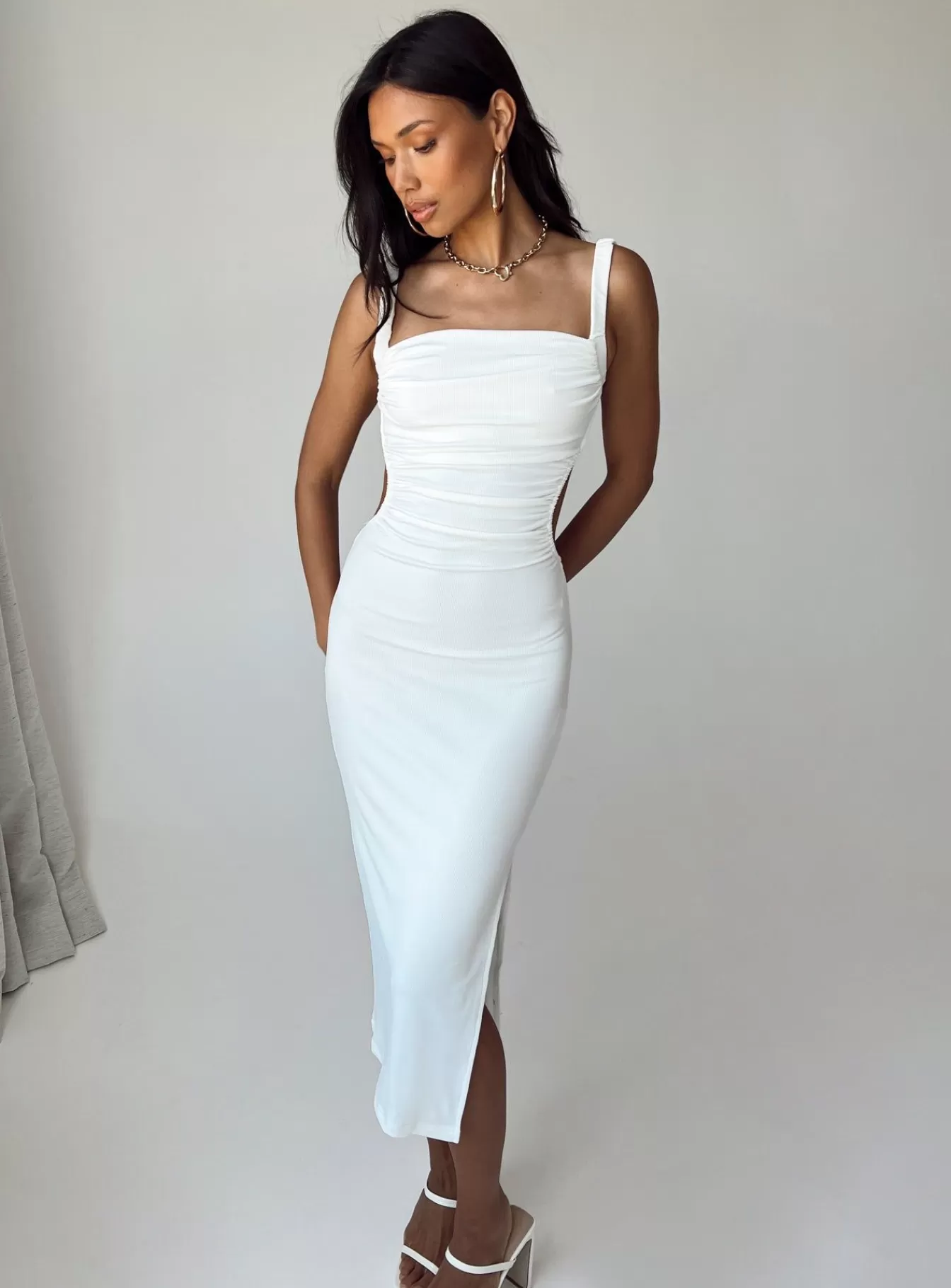 Princess Polly Midi Dresses | Lainey Midi Dress White