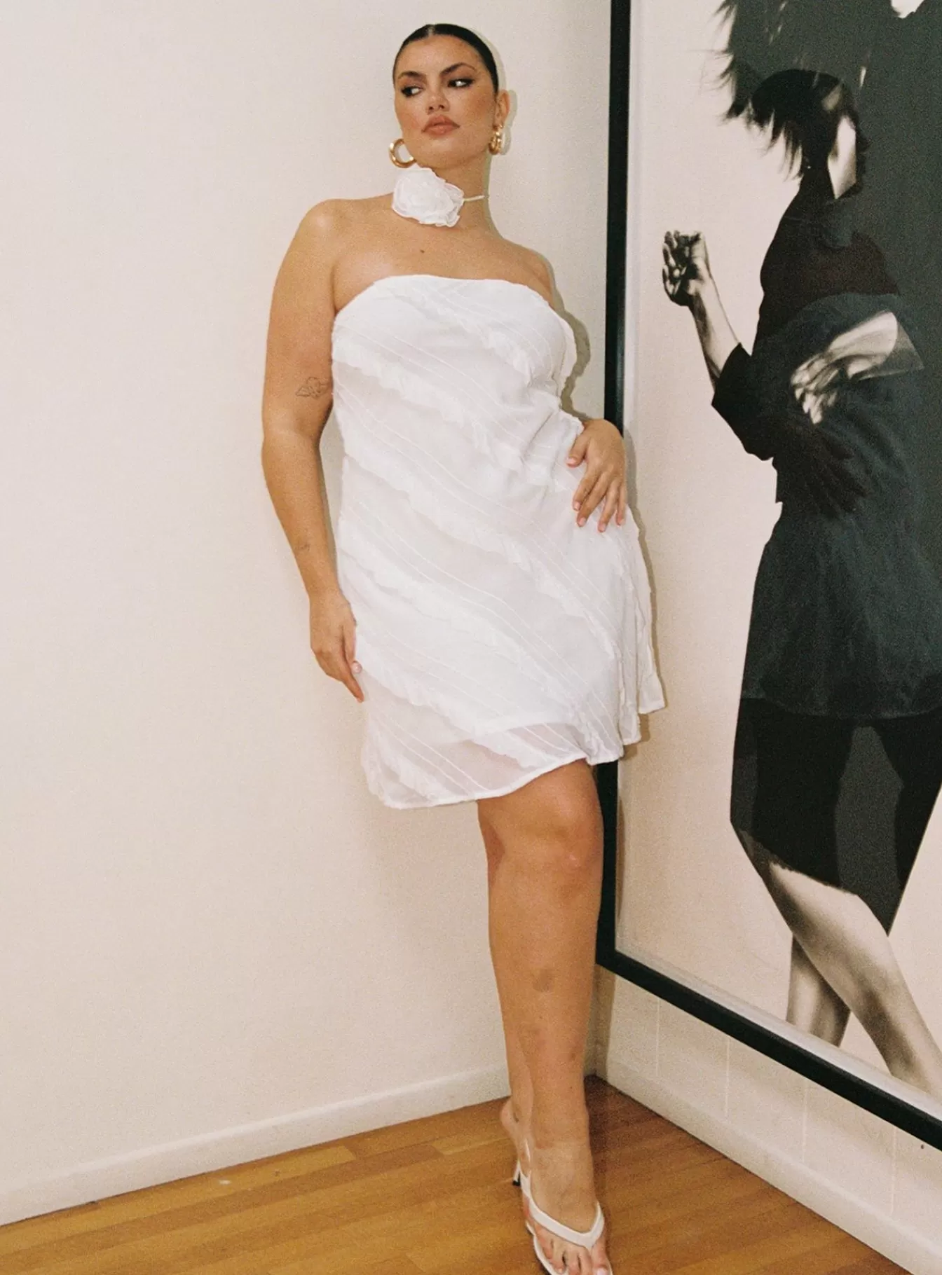 Princess Polly Curve Dresses | Lars Strapless Mini Dress Curve White