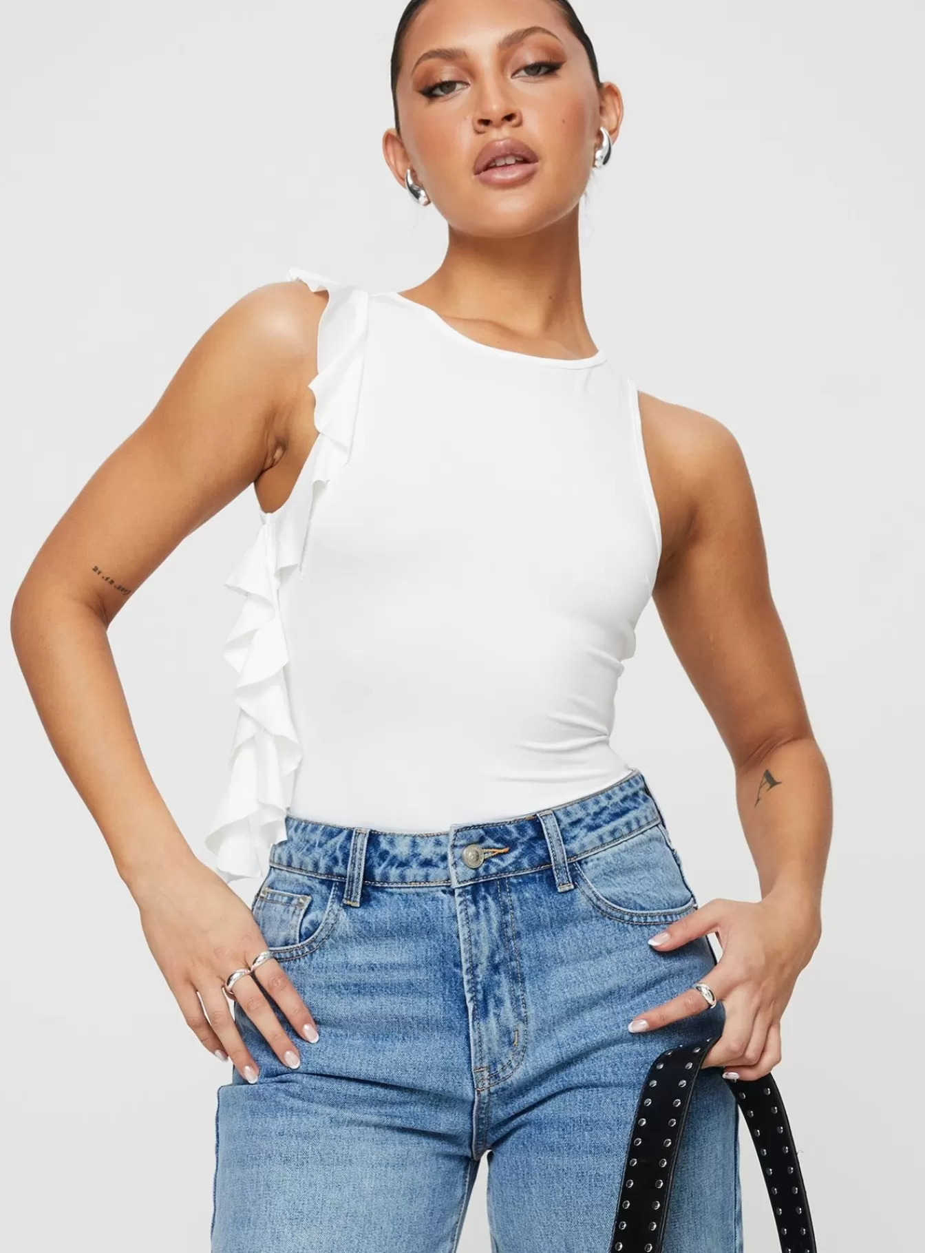 Princess Polly Party Tops | Lavina Bodysuit White