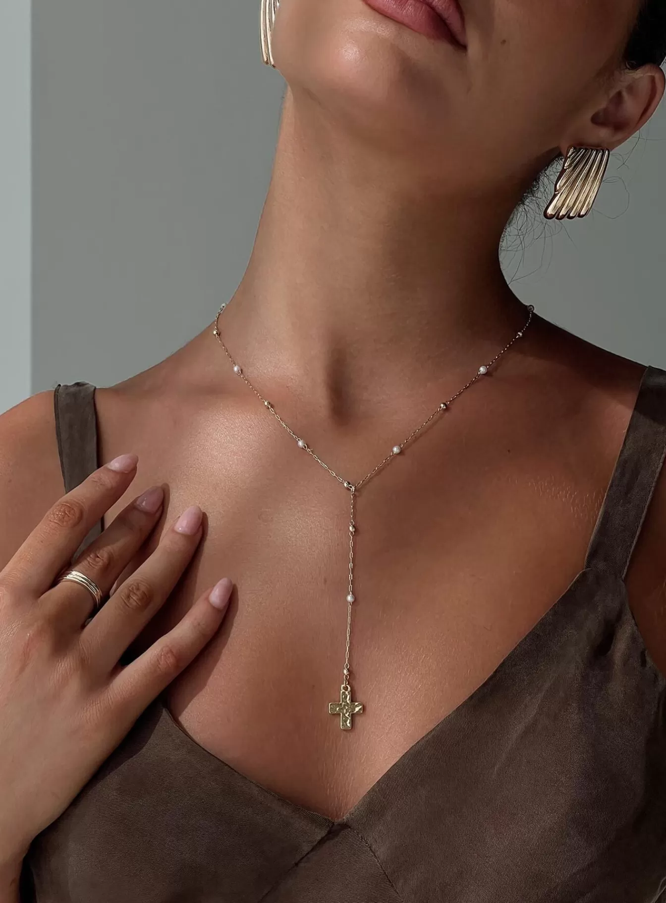 Princess Polly Lower Impact | Leonidas Lariat Necklace Gold