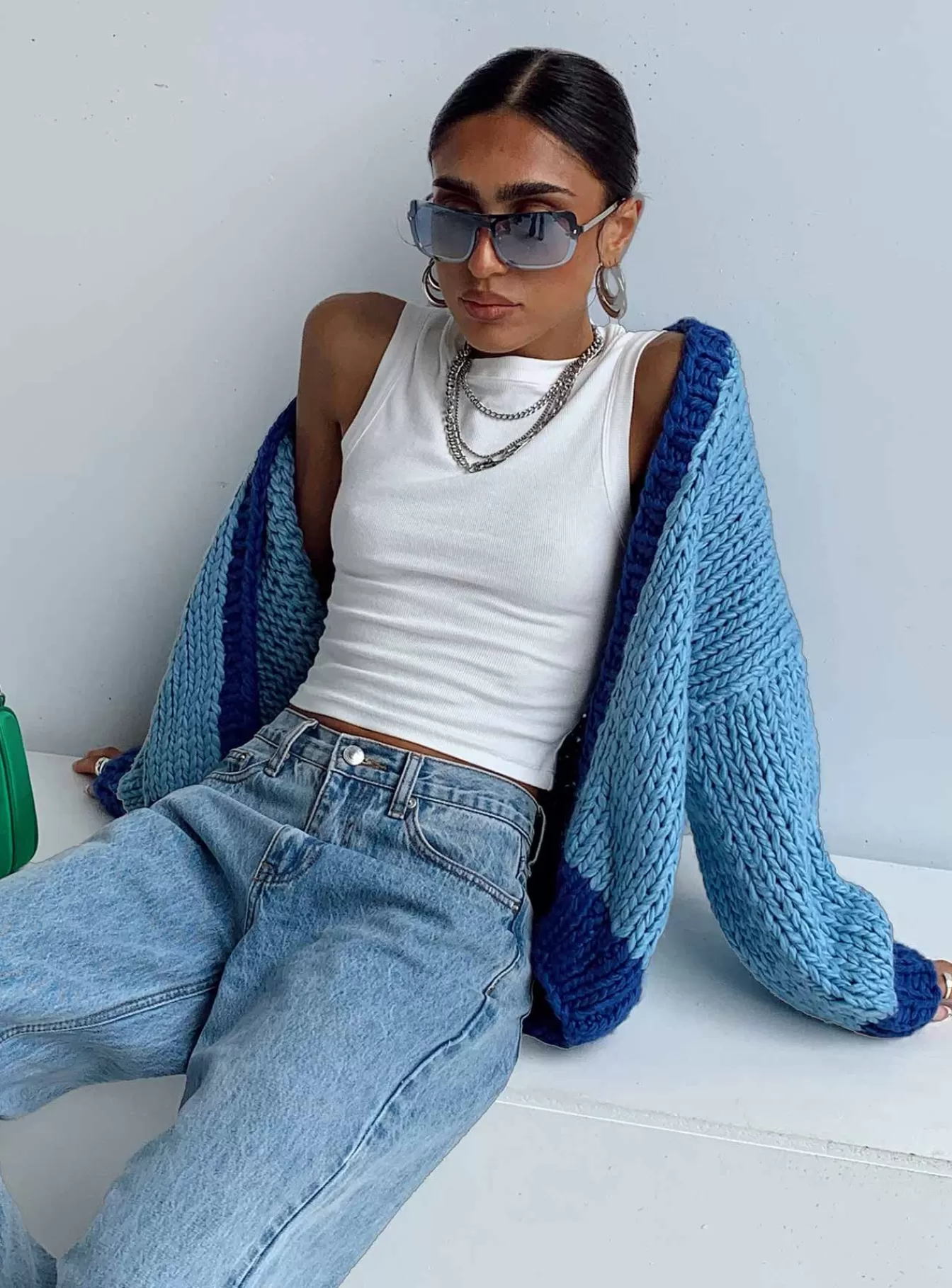 Princess Polly Knitted Sweaters | Lester Knit Cardigan Blue