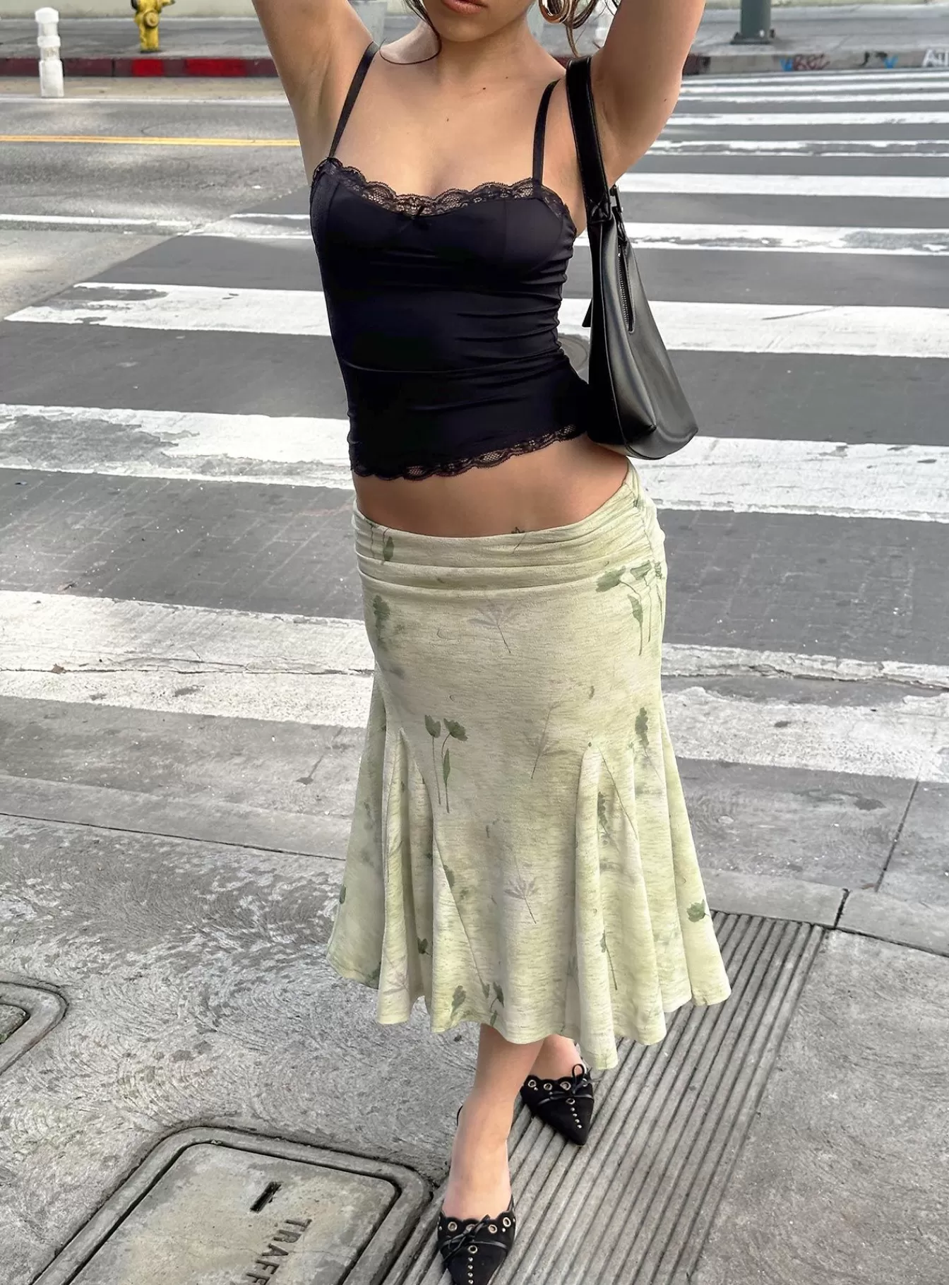 Princess Polly Skirts | Lewish Low Rise Midi Skirt Green Floral