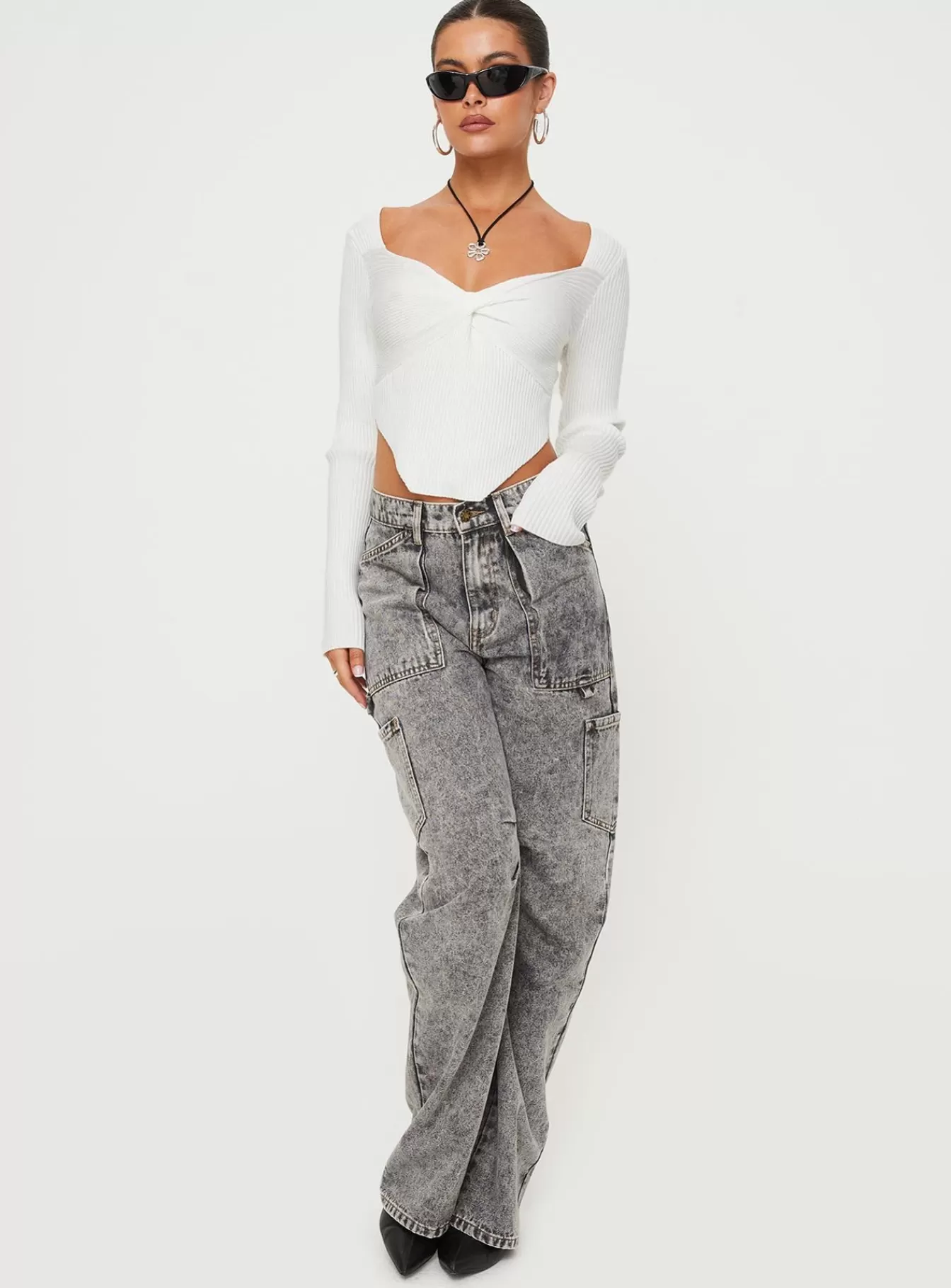 Princess Polly Long Sleeve Tops | Listette Long Sleeve Top White