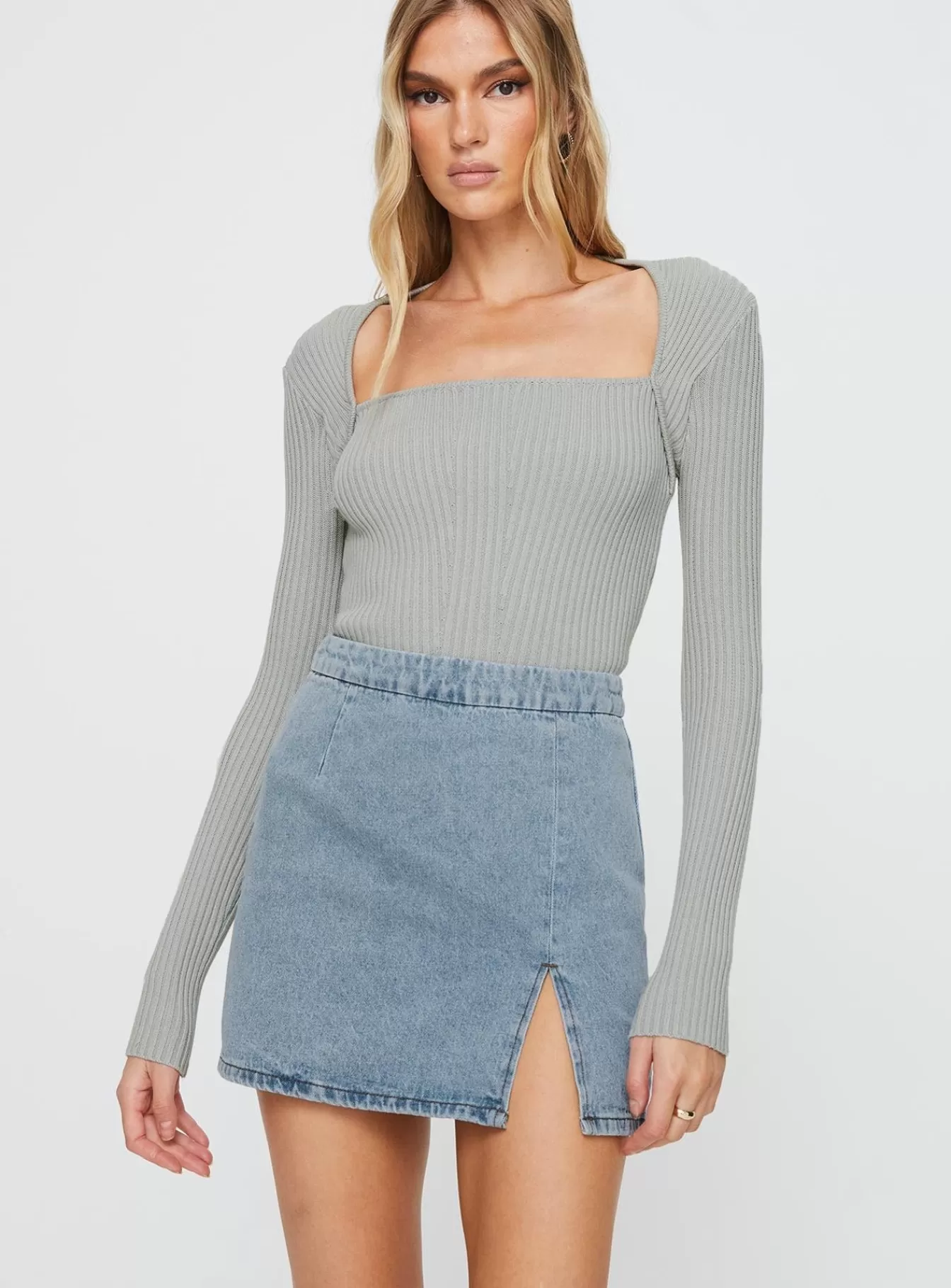 Princess Polly Skirts | Lolita Mini Skirt Mid Wash Denim