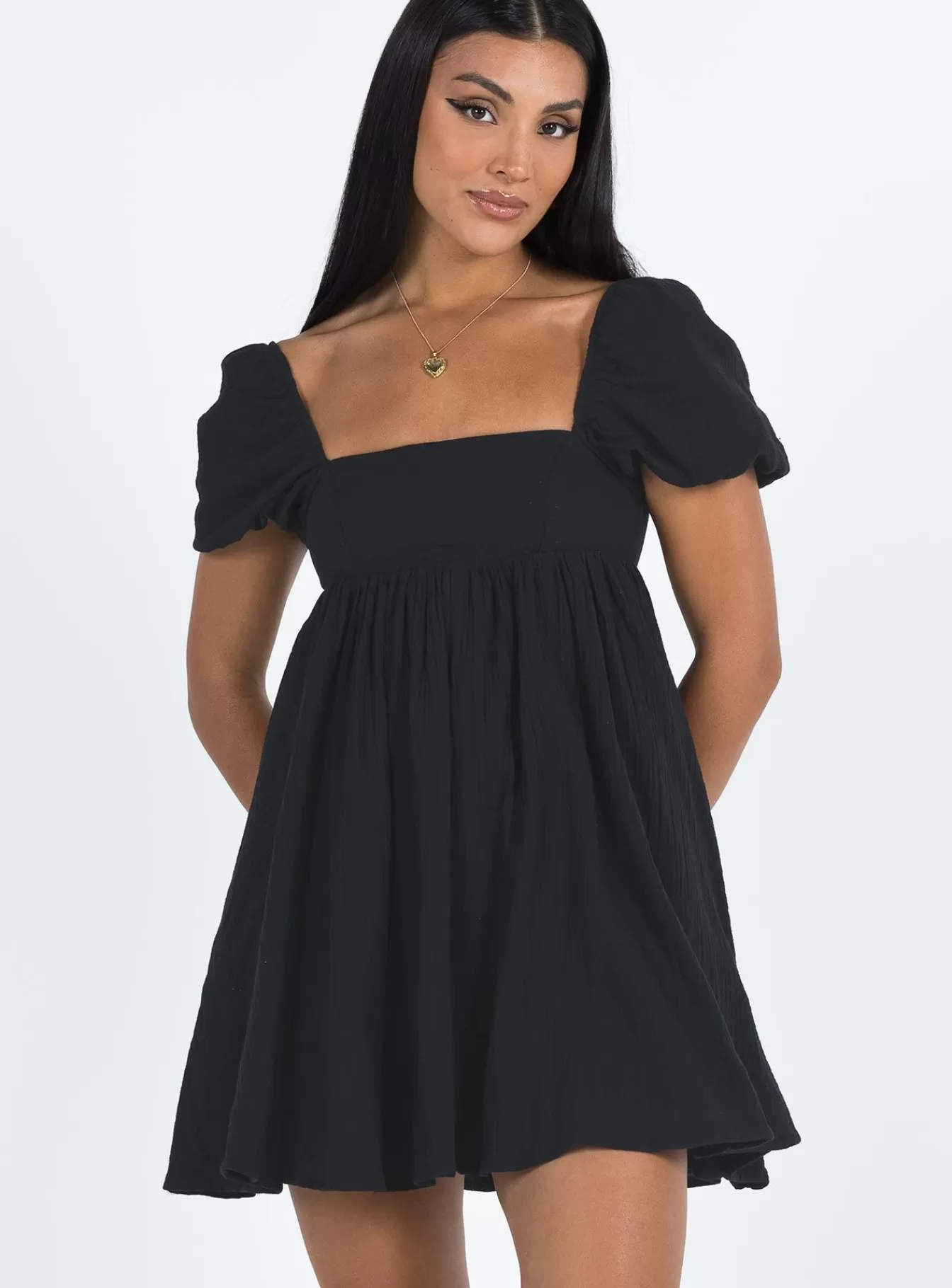 Princess Polly Mini Dresses | Lorna Short Sleeve Mini Dress Black