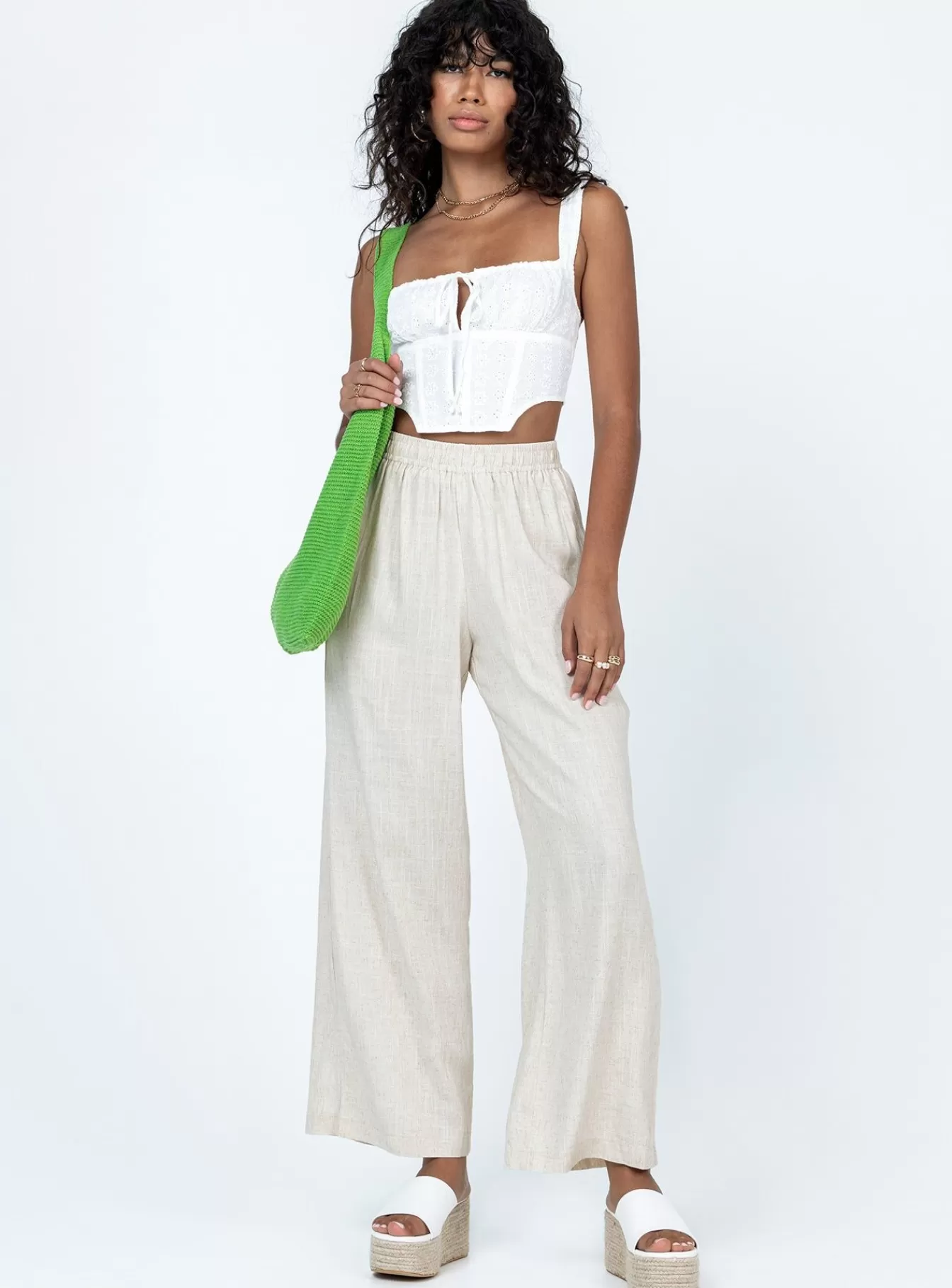 Princess Polly Pants | Louis Linen Blend Pants Beige
