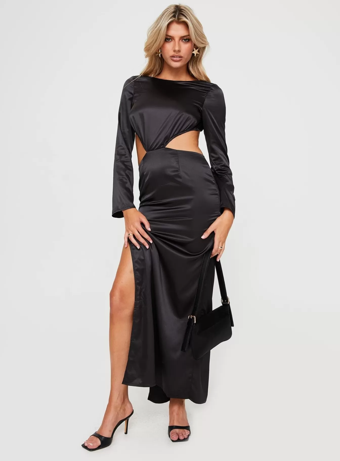Princess Polly Maxi Dresses | Lucienne Long Sleeve Maxi Dress Black