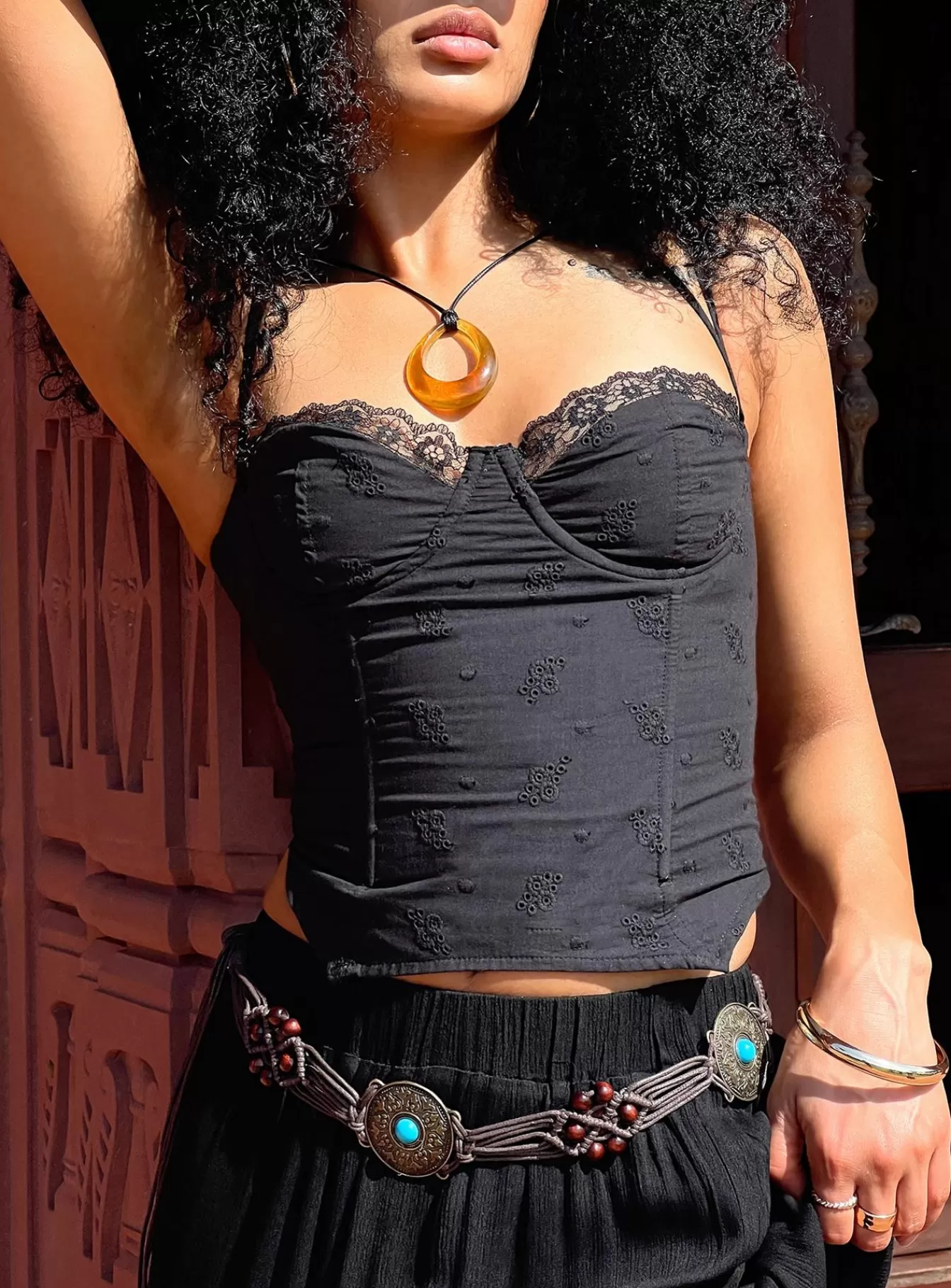 Princess Polly Spring Tops | Luvan Lace Corset Top Black