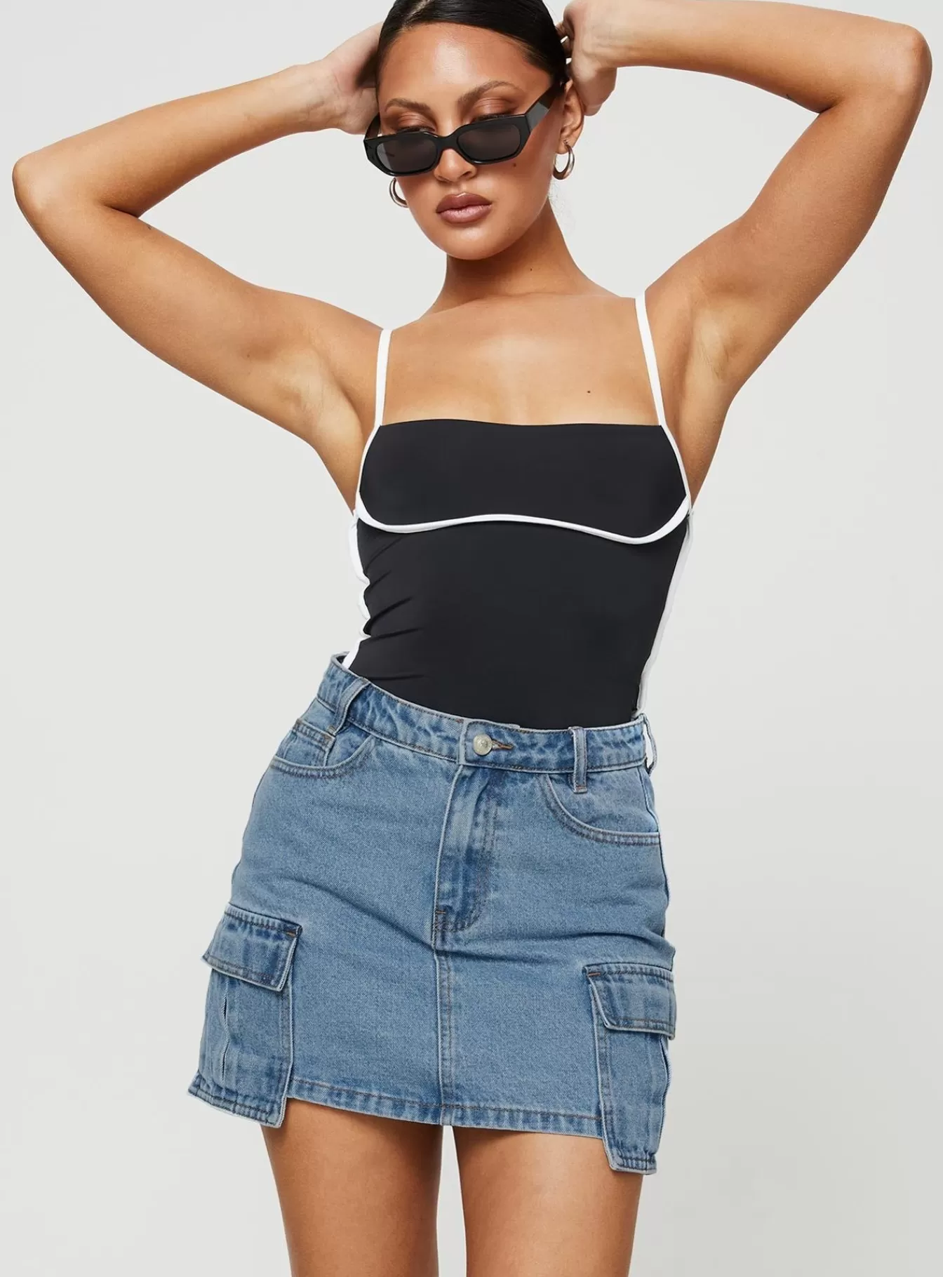 Princess Polly Skirts | Maberley Denim Mini Skirt Mid Wash Mid Wash Denim