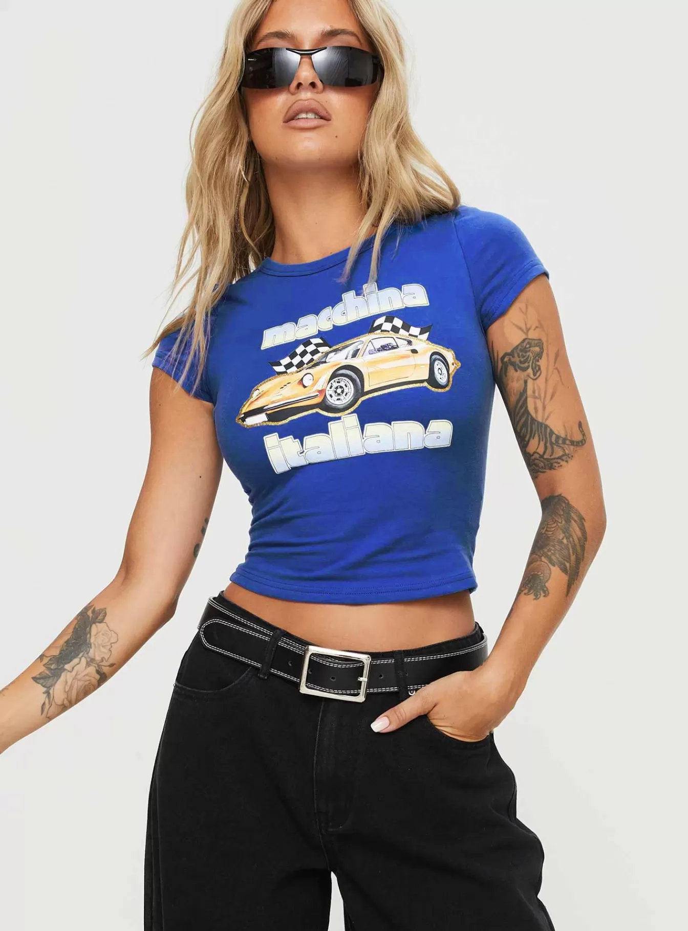 Princess Polly Casual Tops | Machina Tee Blue