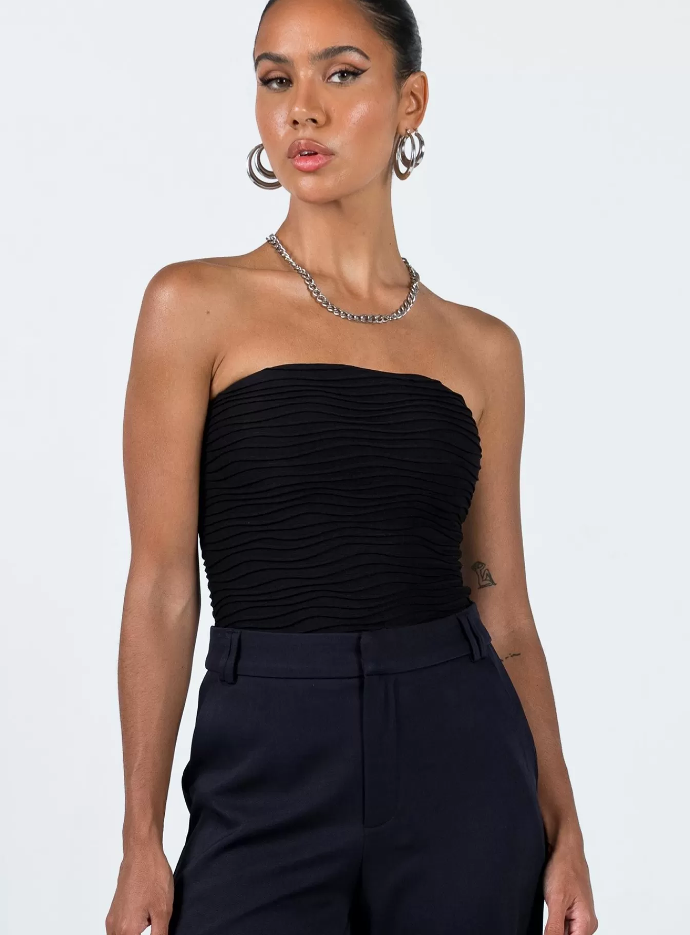 Princess Polly Bodysuits | Makena Strapless Bodysuit Black