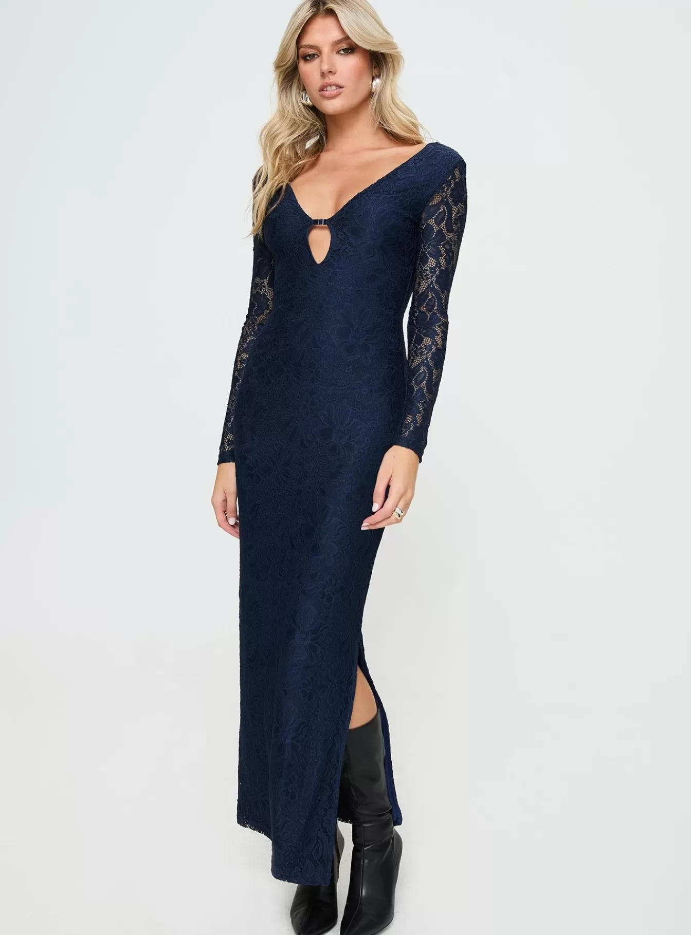 Princess Polly Maxi Dresses | Marceline Long Sleeve Maxi Dress Navy
