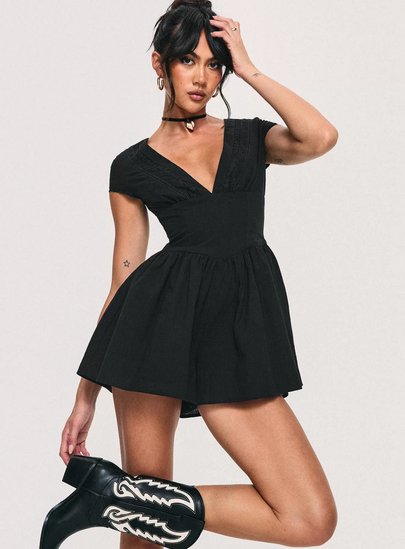 Princess Polly Rompers | Marcelle Romper Black