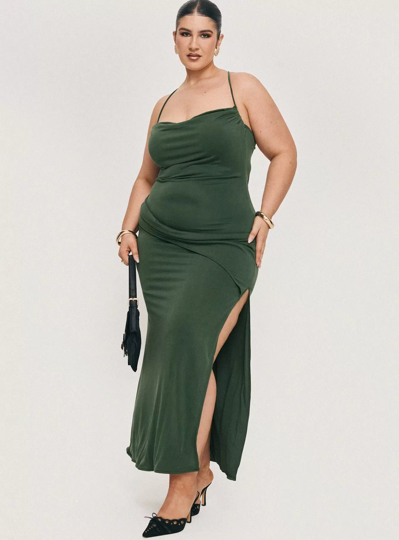 Princess Polly Maxi Dresses | Marchesi Cupro Maxi Dress Curve Green