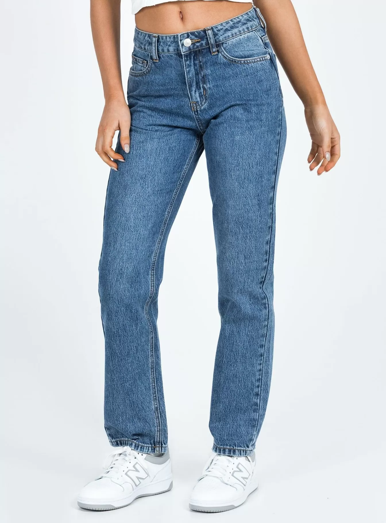 Princess Polly Jeans | Marsher Slouch Jeans Mid Wash Denim