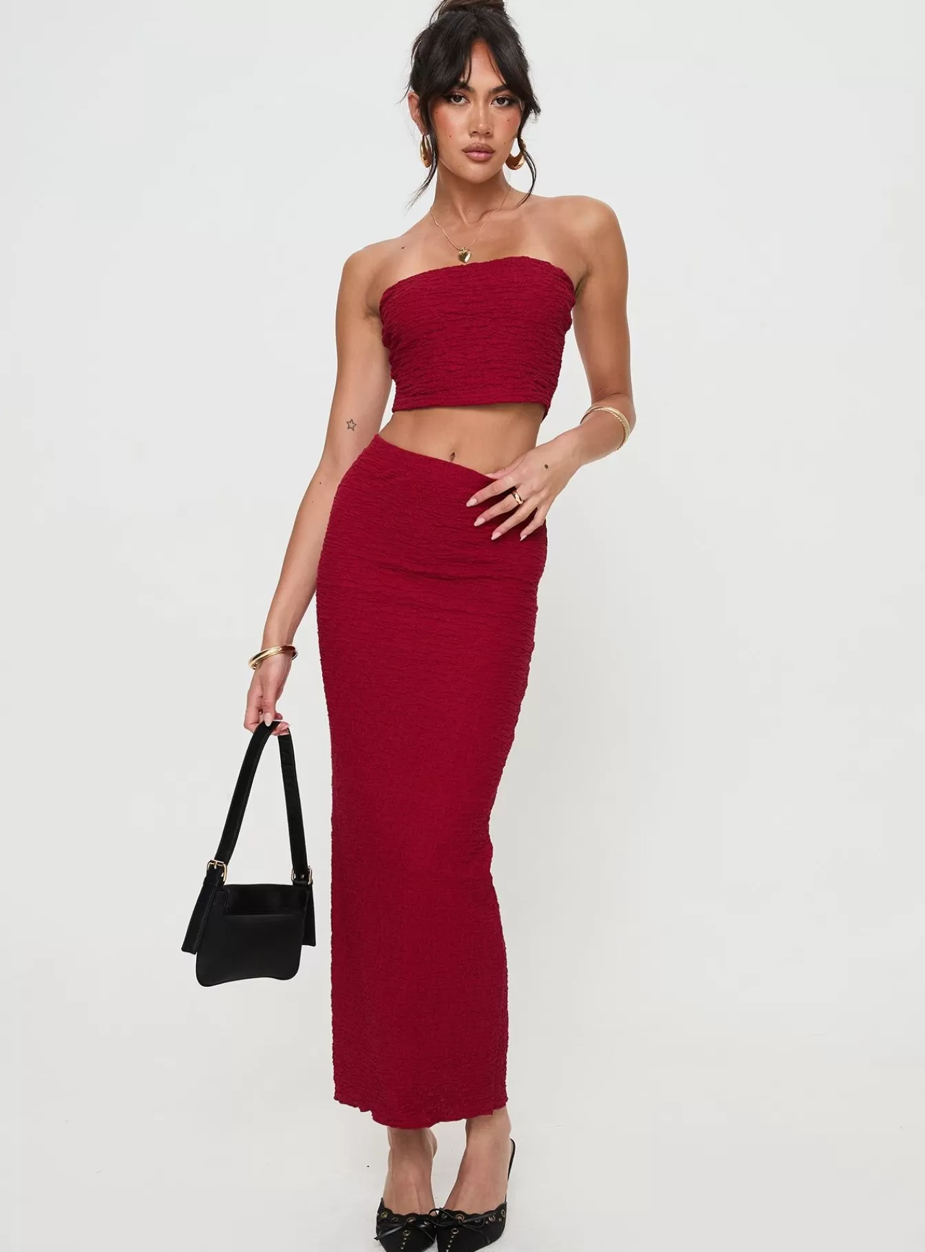 Princess Polly Skirt Sets | Martha Set Burgundy