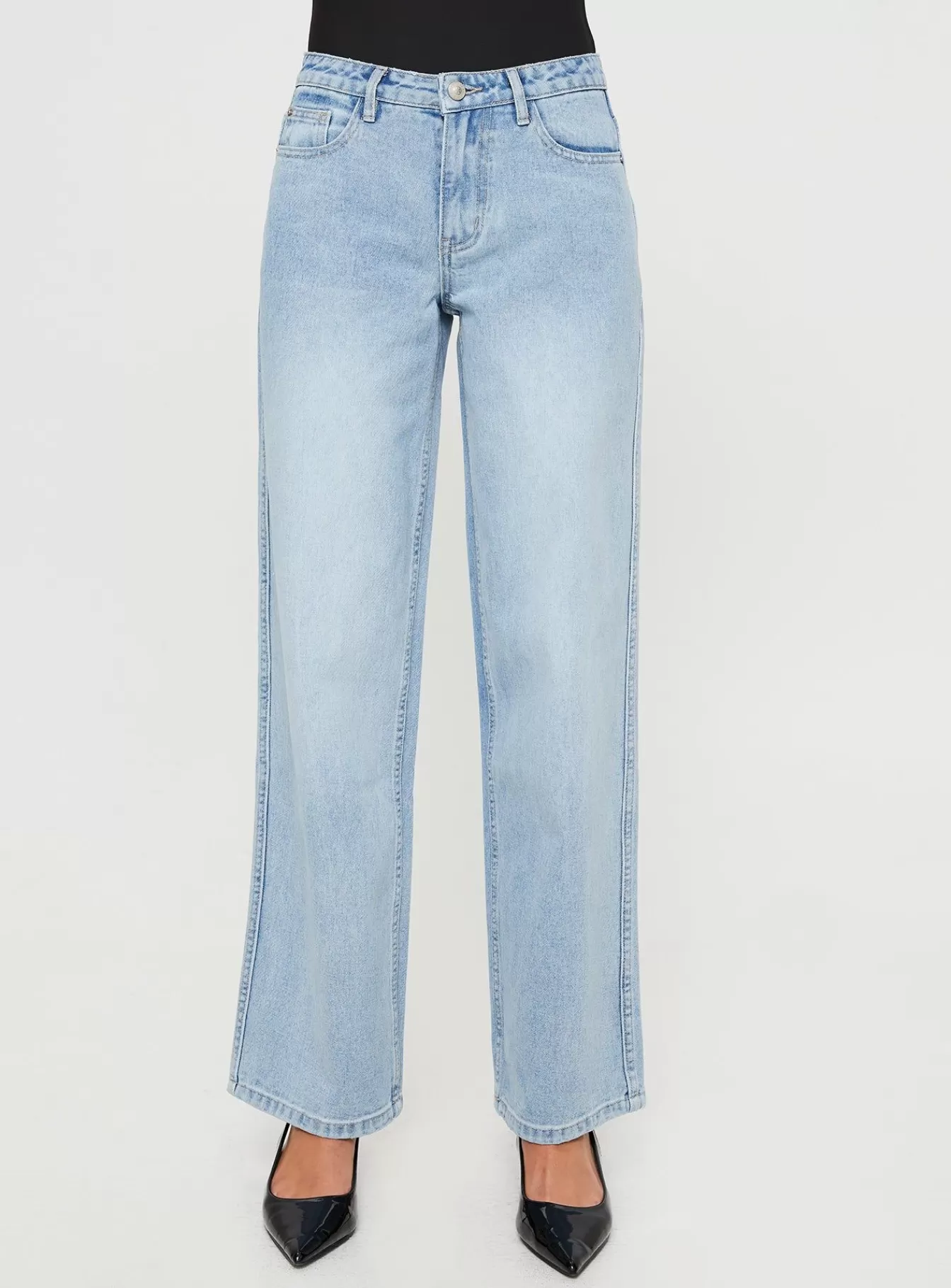 Princess Polly Jeans | Maryanne Mid-Rise Relaxed Jeans Light Wash