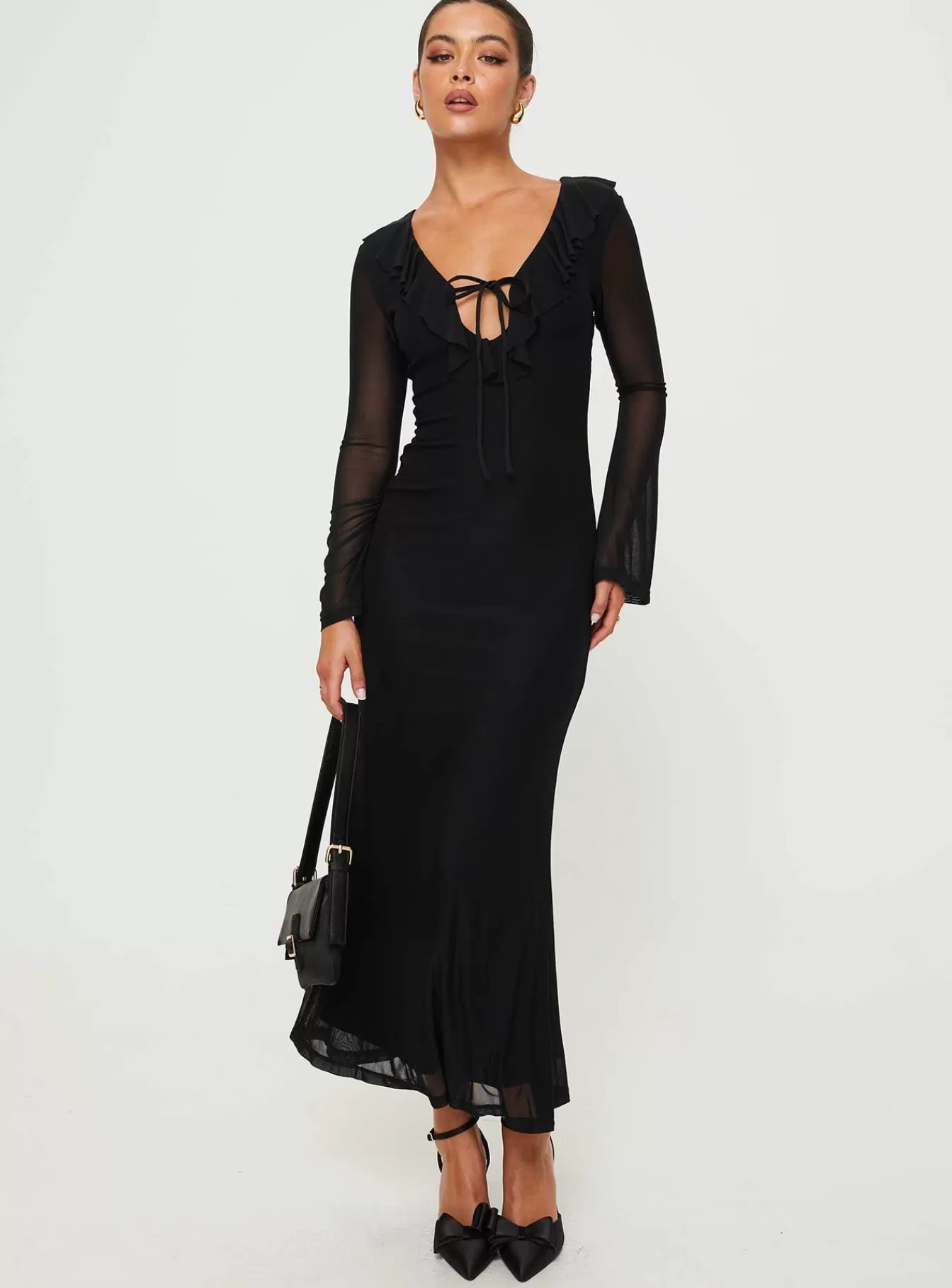 Princess Polly Maxi Dresses | Maskell Long Sleeve Maxi Dress Black