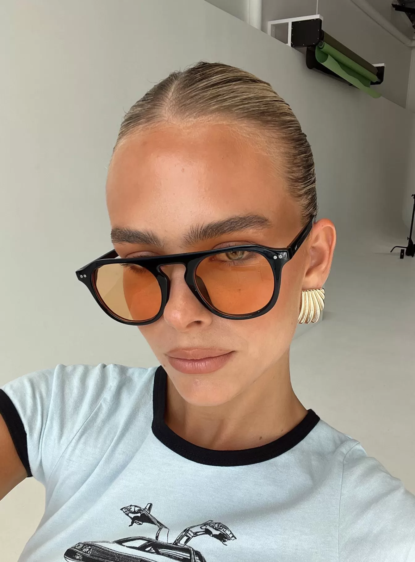 Princess Polly Sunglasses | Matilda Sunglasses Black / Orange