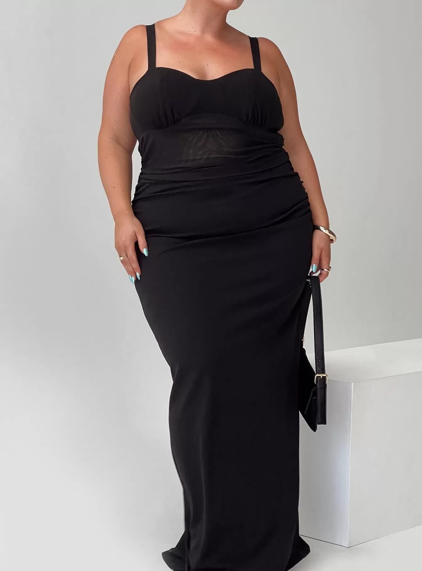 Princess Polly Curve Dresses | Mazzola Maxi Dress Curve Black