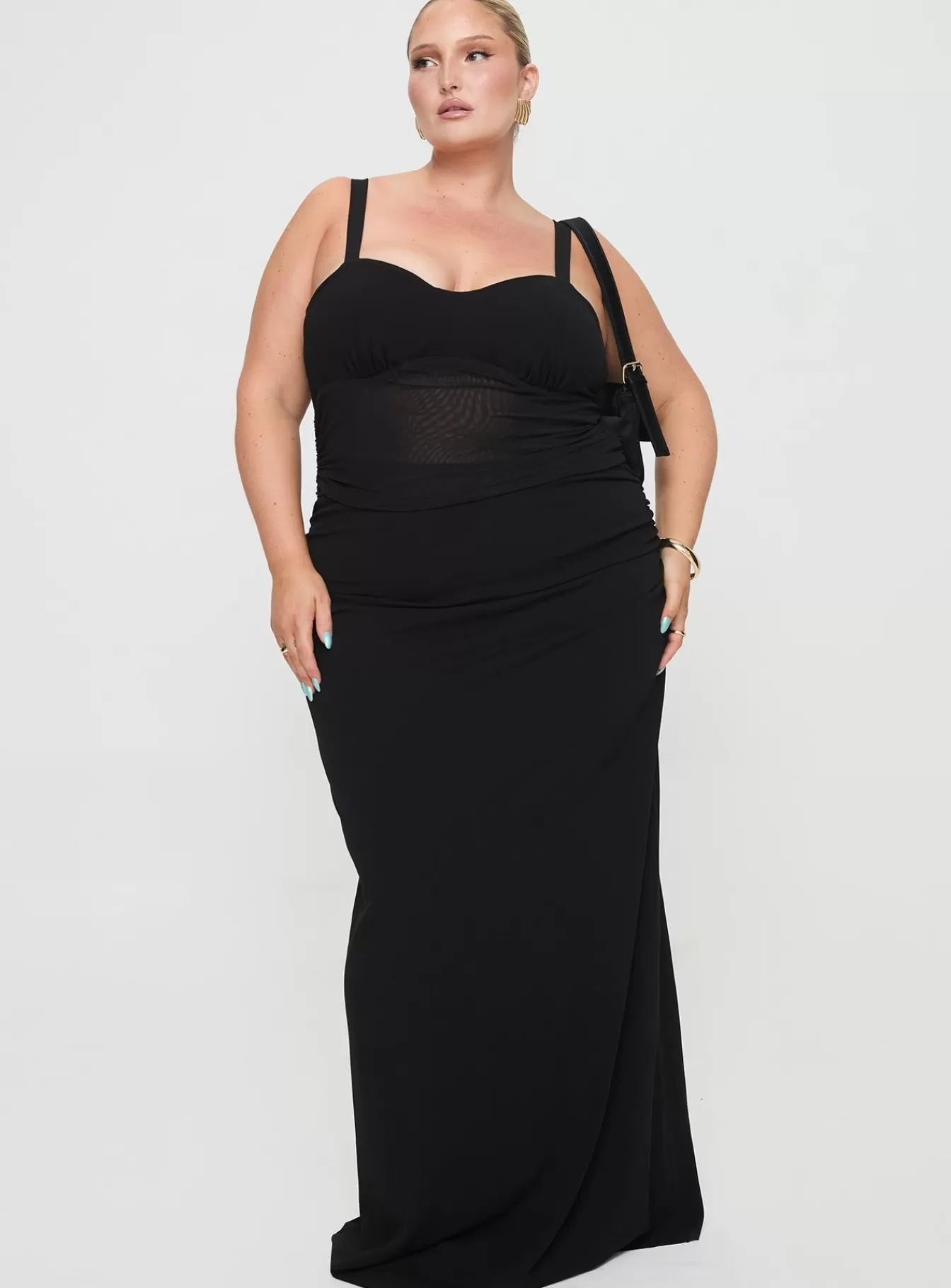 Princess Polly Curve Dresses | Mazzola Maxi Dress Curve Black