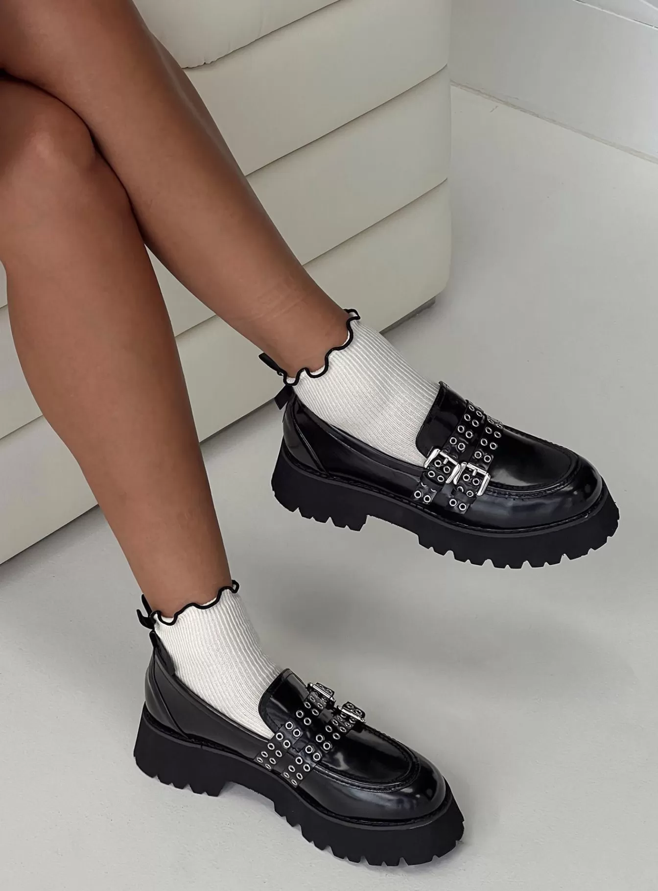 Princess Polly Loafers | Mitali Loafers Black