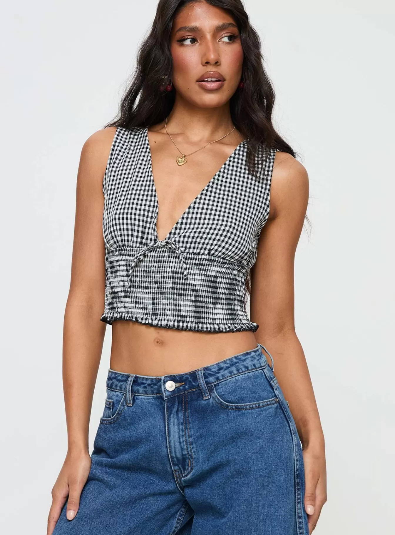 Princess Polly Crop Tops | Mixing It Up Top Black / White Black/White
