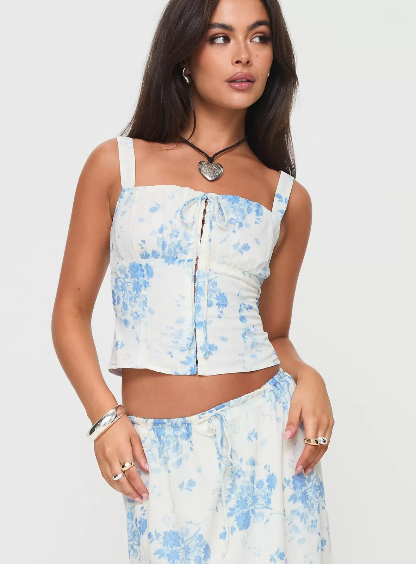 Princess Polly Corsets & Bustiers | Modern Girl Top White / Blue