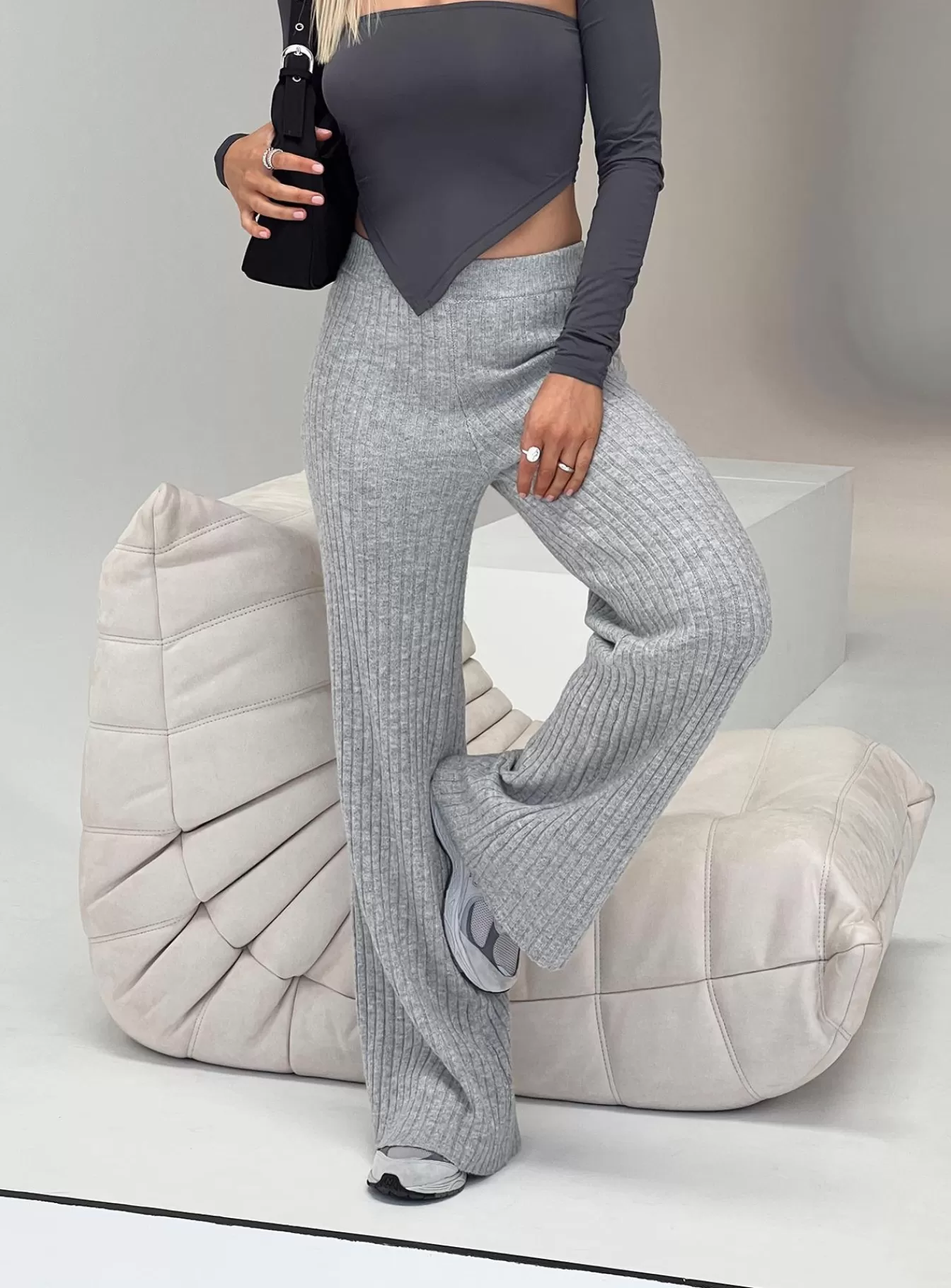 Princess Polly Pants | Montana Knit Pants Grey Marle