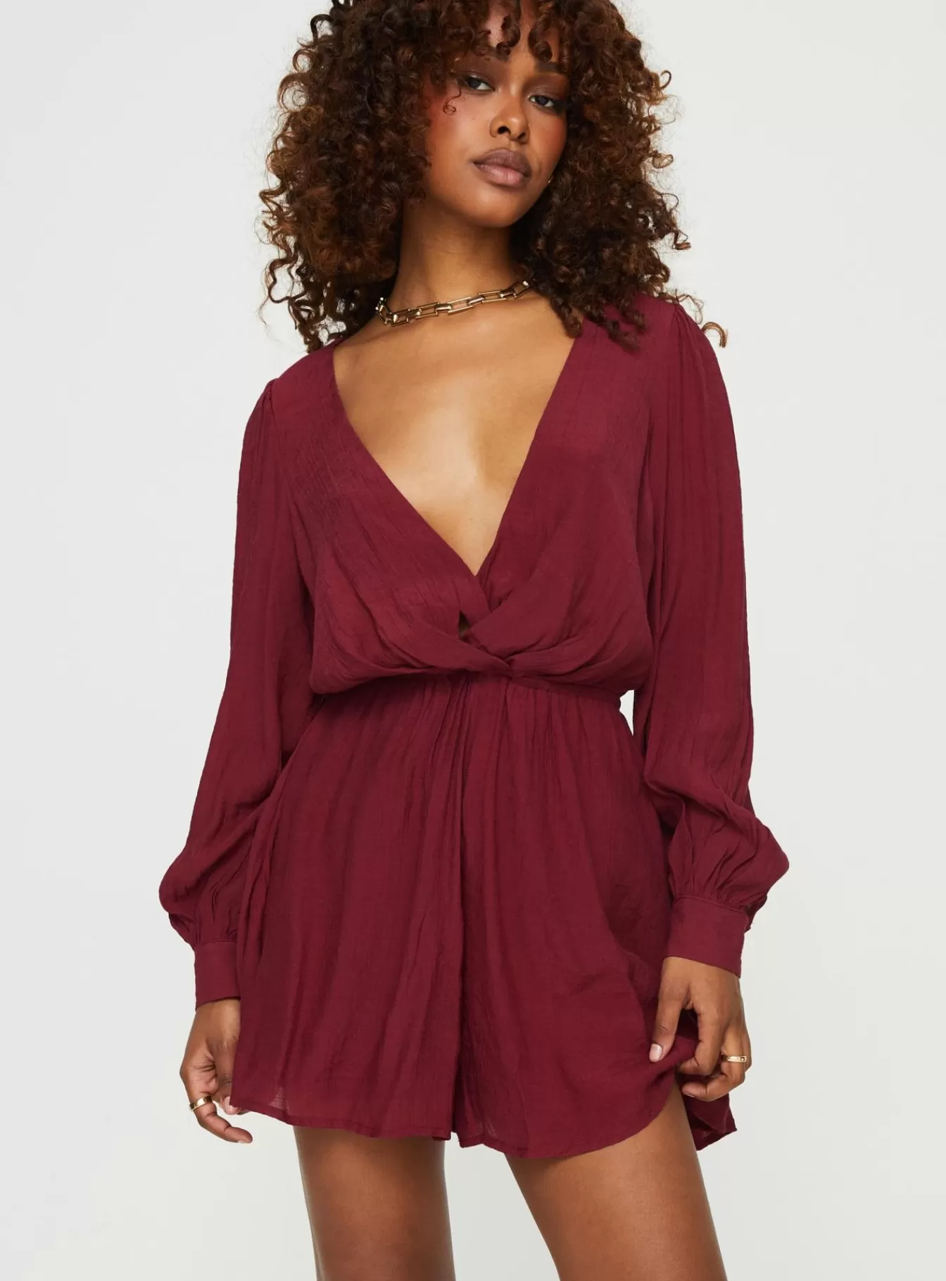 Princess Polly Rompers | Moonscape Romper Burgundy