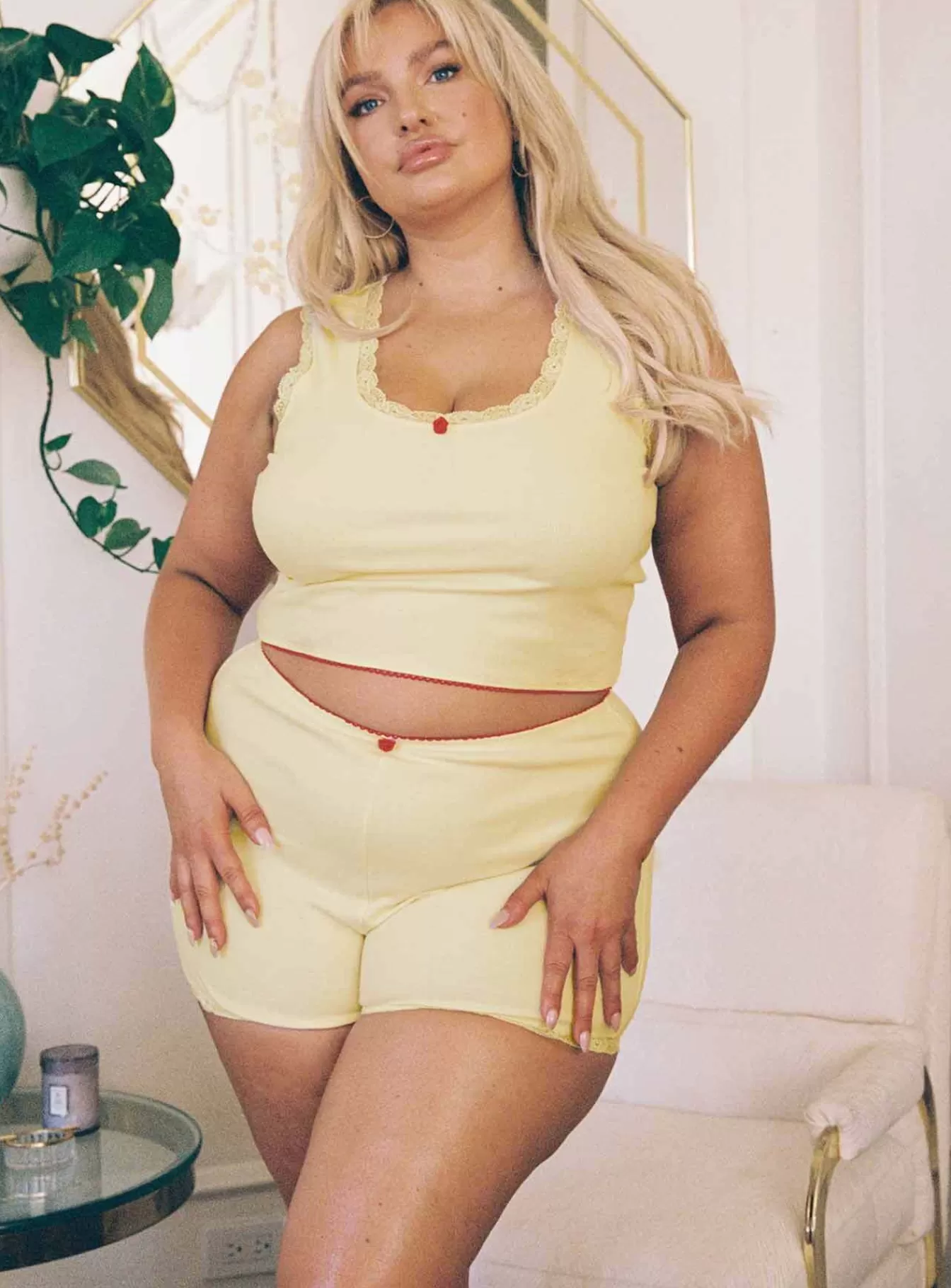 Princess Polly Lingerie | Morning Tea Sleep Set Curve Yellow