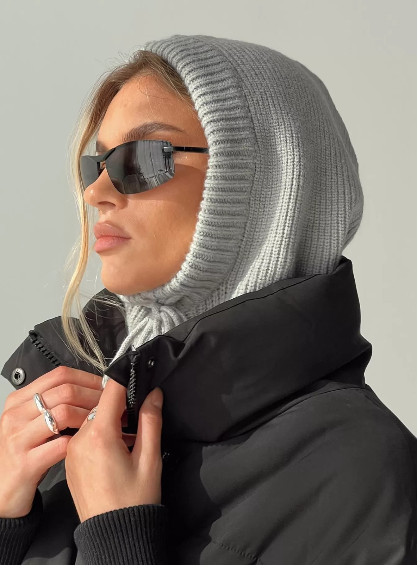 Princess Polly Hats | Morrie Knit Hood Grey