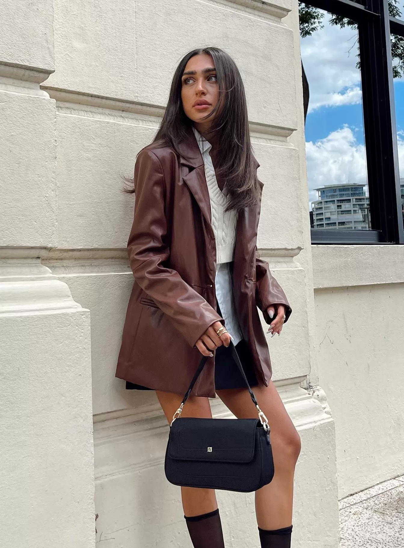 Princess Polly Leather Jackets | Morrison Faux Leather Blazer Brown