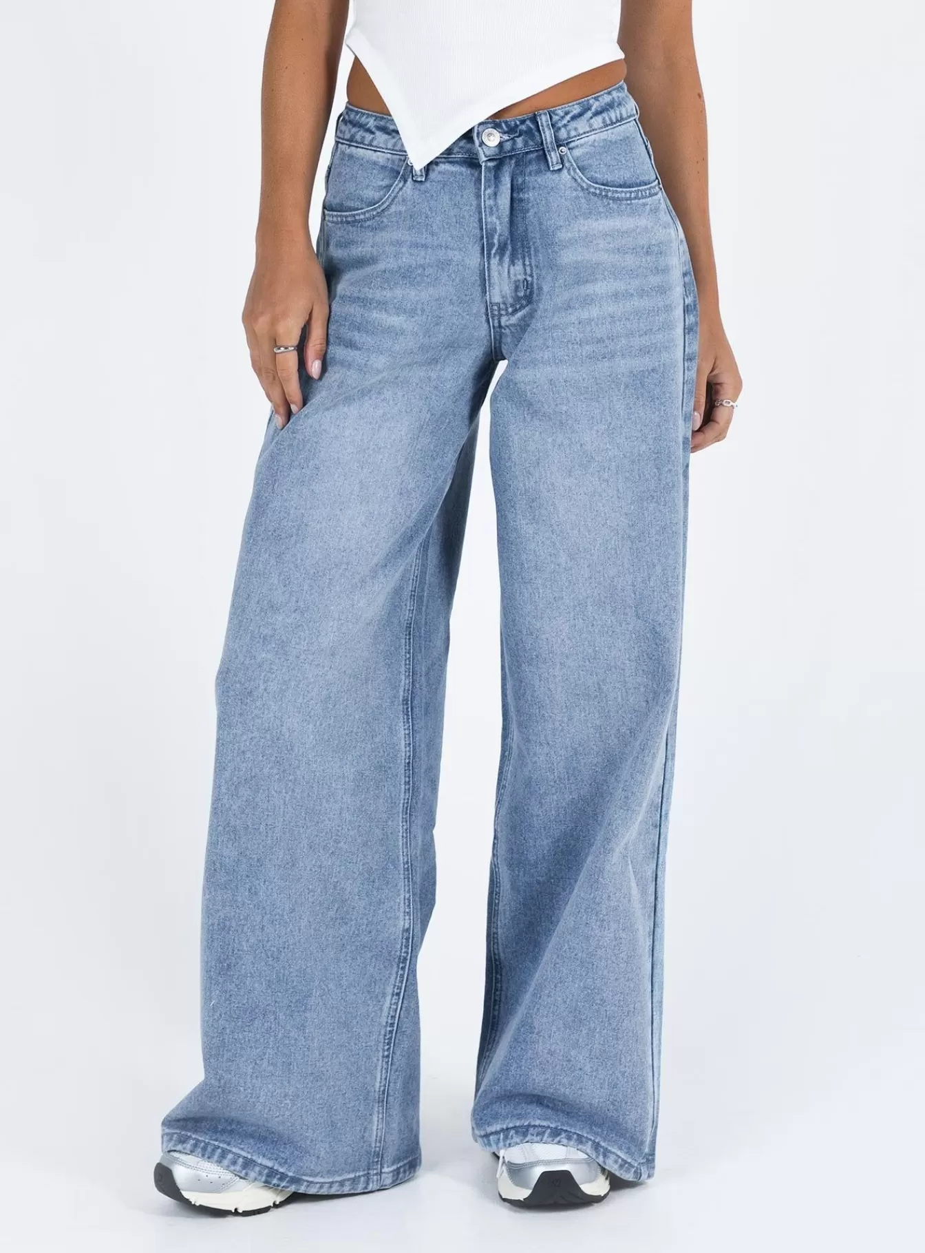 Princess Polly Jeans | Naylor Wide Leg Jeans Light Wash Denim