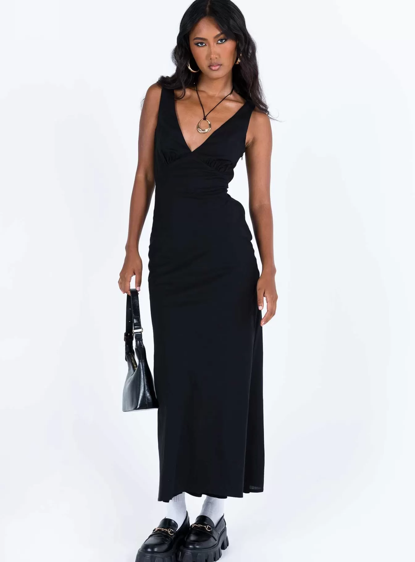 Princess Polly Maxi Dresses | Nellie Maxi Dress Linen Black