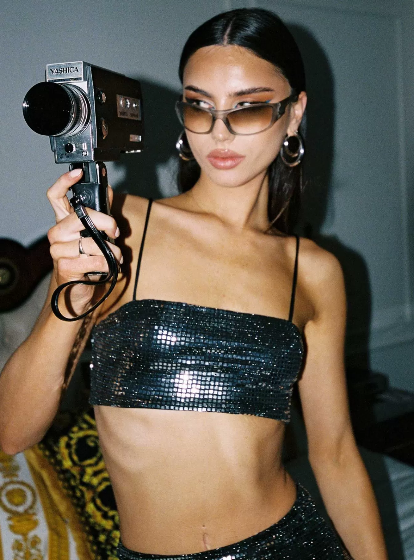 Princess Polly Crop Tops | Nemara Bandeau Top Black / Silver