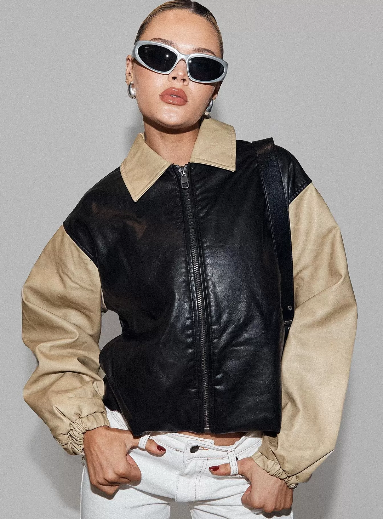 Princess Polly Leather Jackets | Nirvana Bomber Jacket Camel