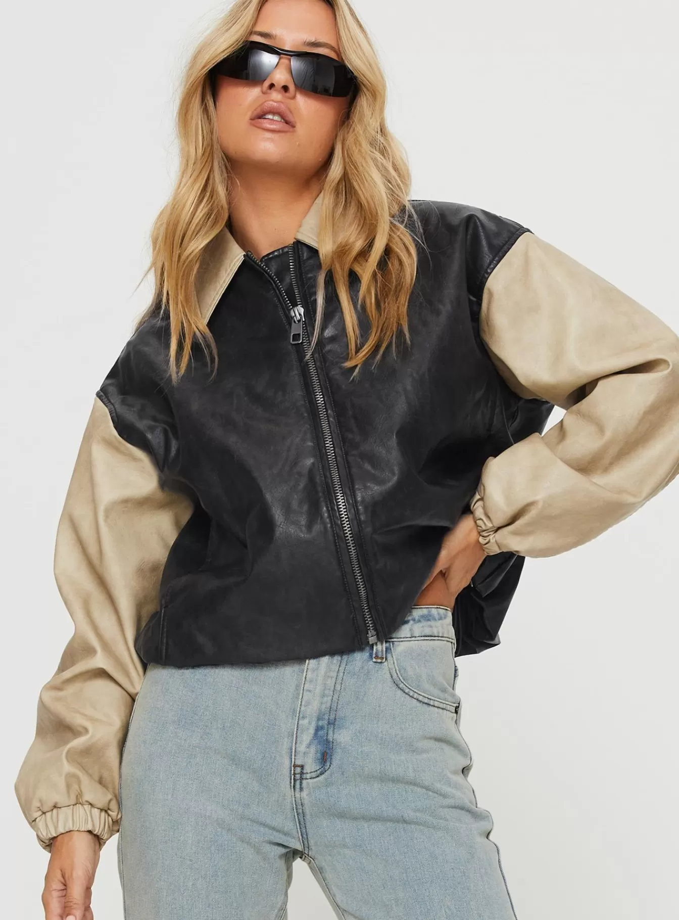 Princess Polly Leather Jackets | Nirvana Bomber Jacket Camel