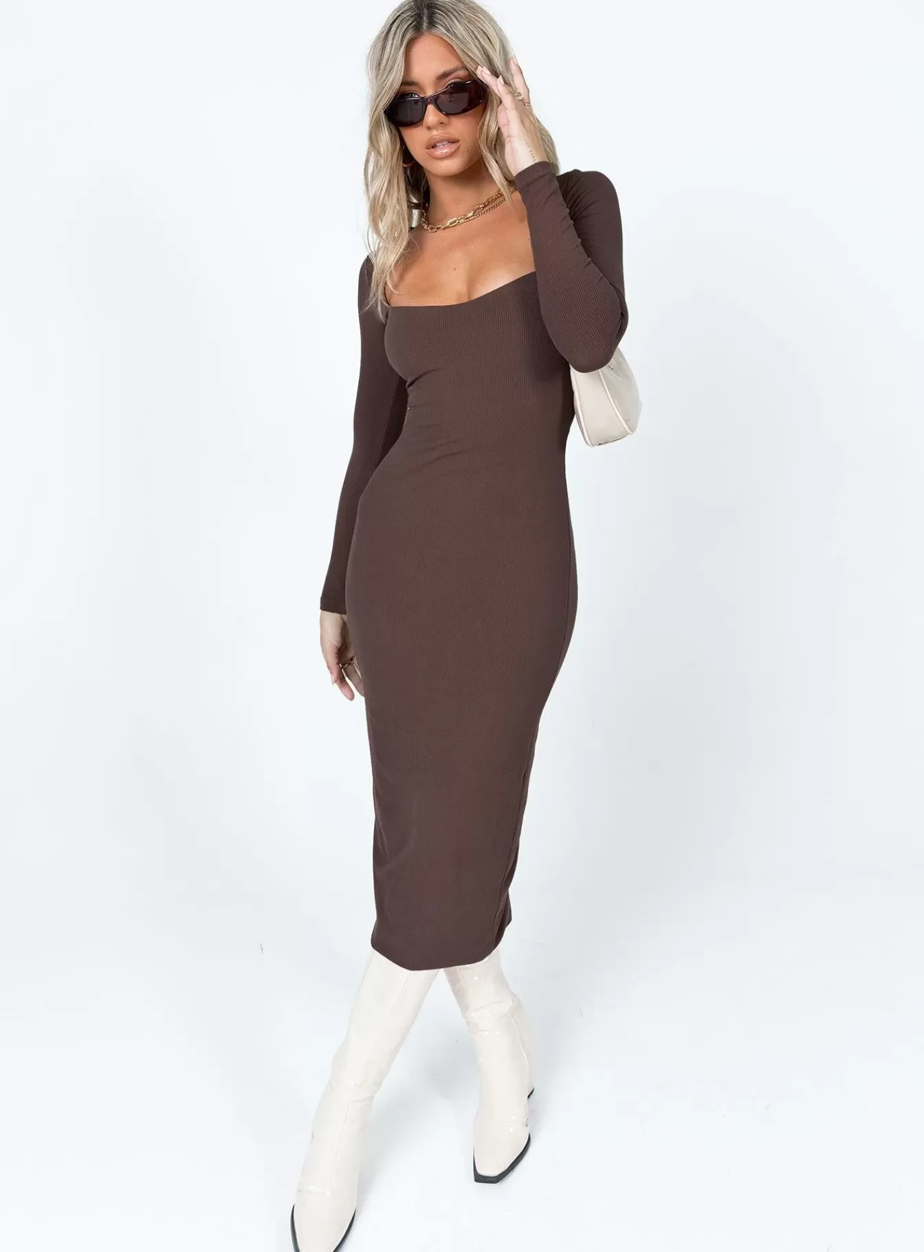Princess Polly Midi Dresses | Nolan Midi Dress Brown