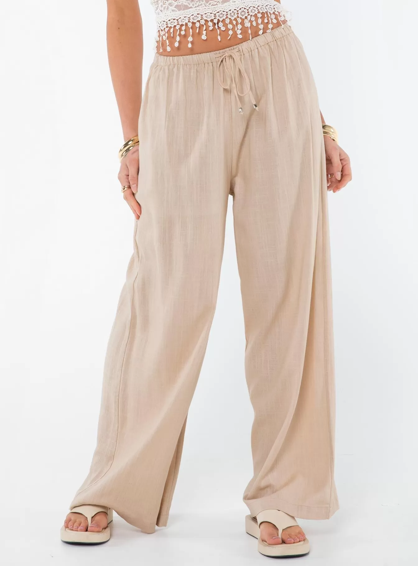 Princess Polly Pants | Ogilvie Linen Blend Pants Beige