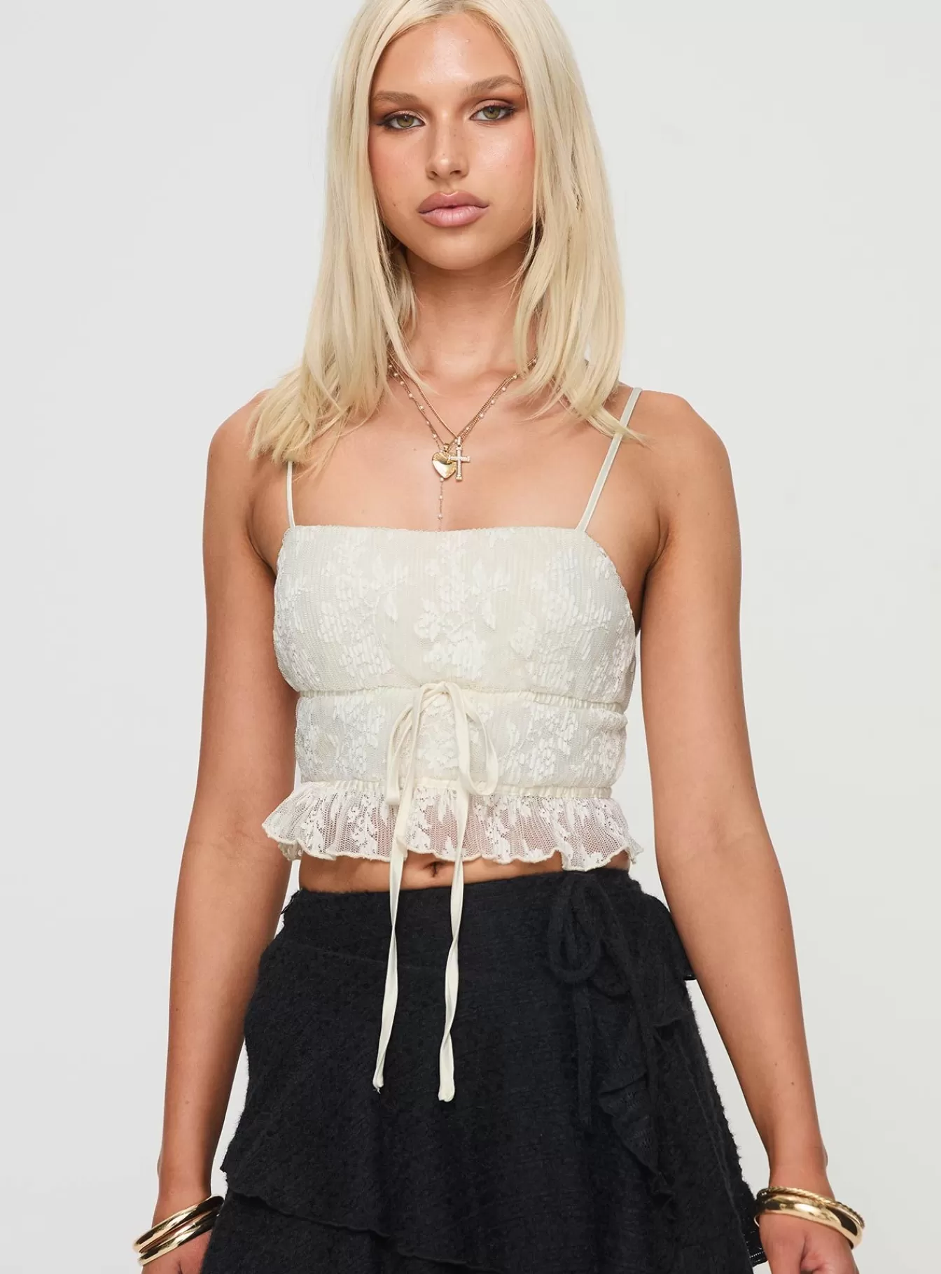 Princess Polly Crop Tops | Oh Plisse Top Cream