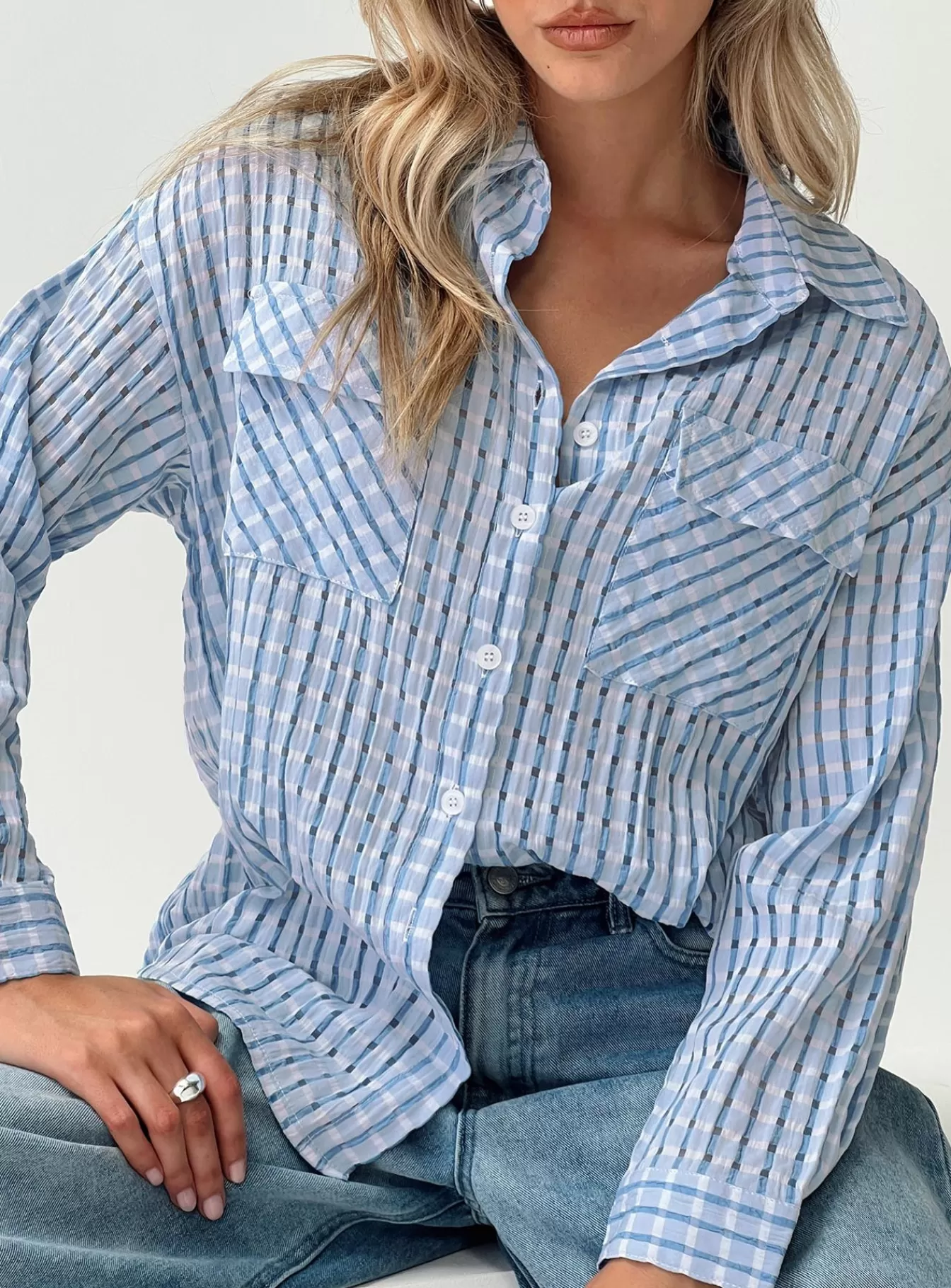 Princess Polly Long Sleeve Tops | Oristano Shirt Blue