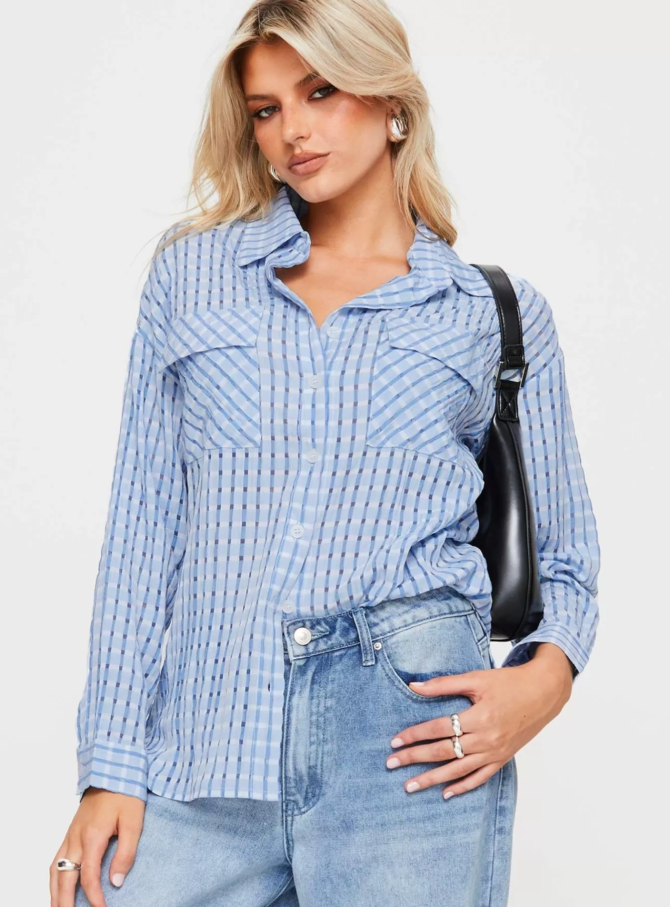 Princess Polly Long Sleeve Tops | Oristano Shirt Blue