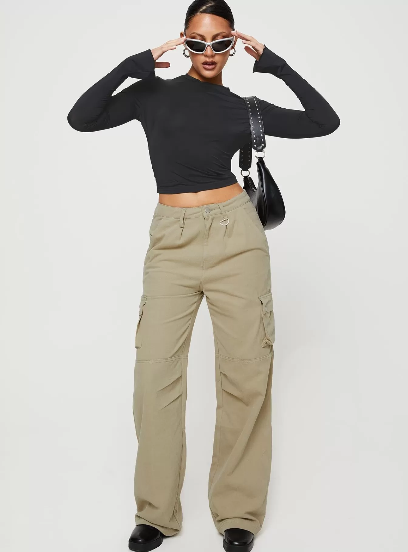 Princess Polly Jeans | Paige Mid Rise Cargo Jean Sage