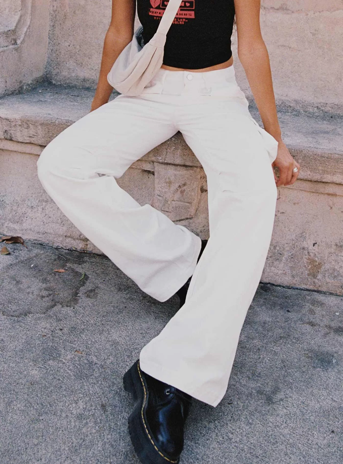 Princess Polly Jeans | Paige Mid Rise Cargo Jean White
