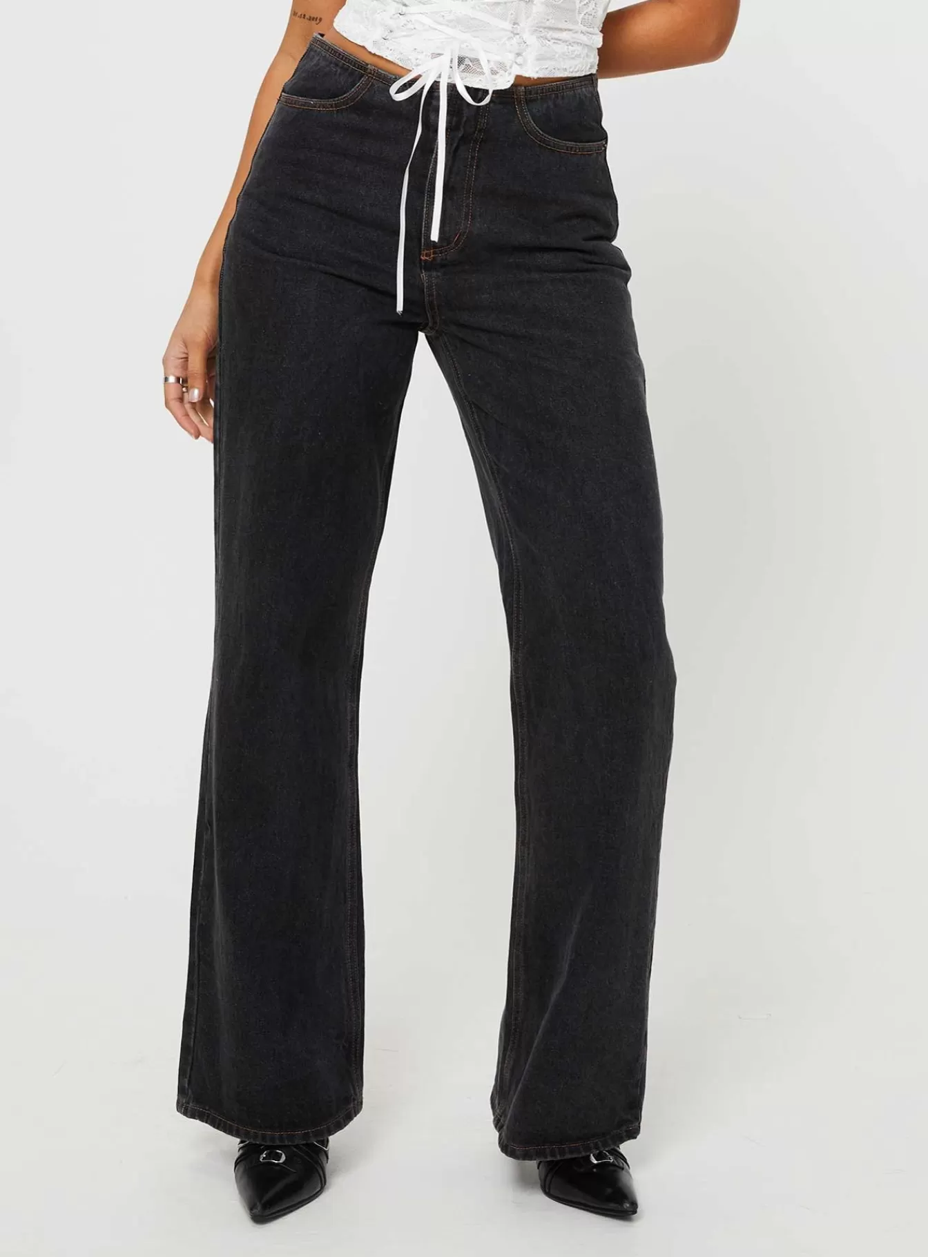Princess Polly Jeans | Practical Magic Jeans Charcoal