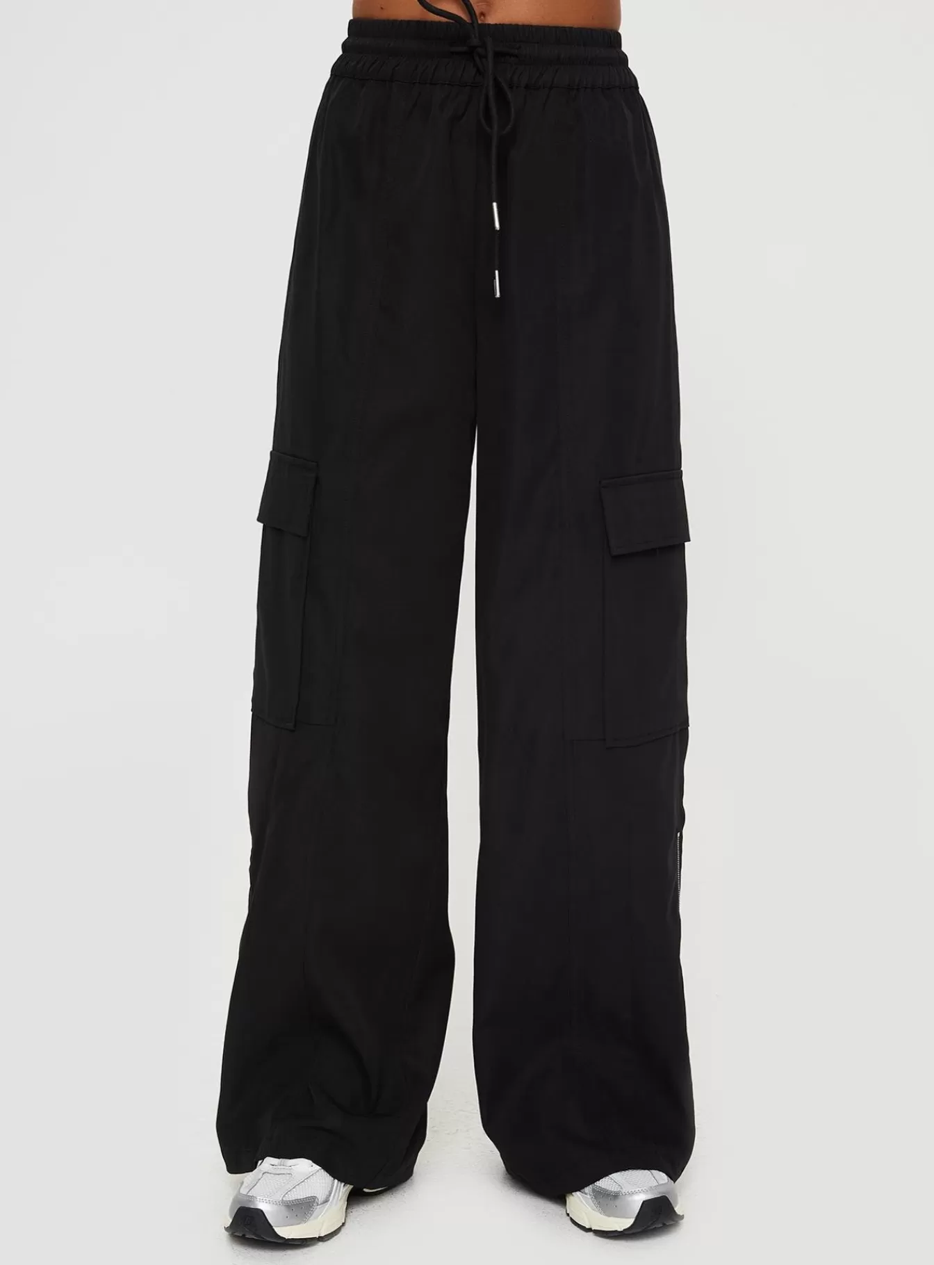 Princess Polly Pants | Presson Cargo Pants Washed Black