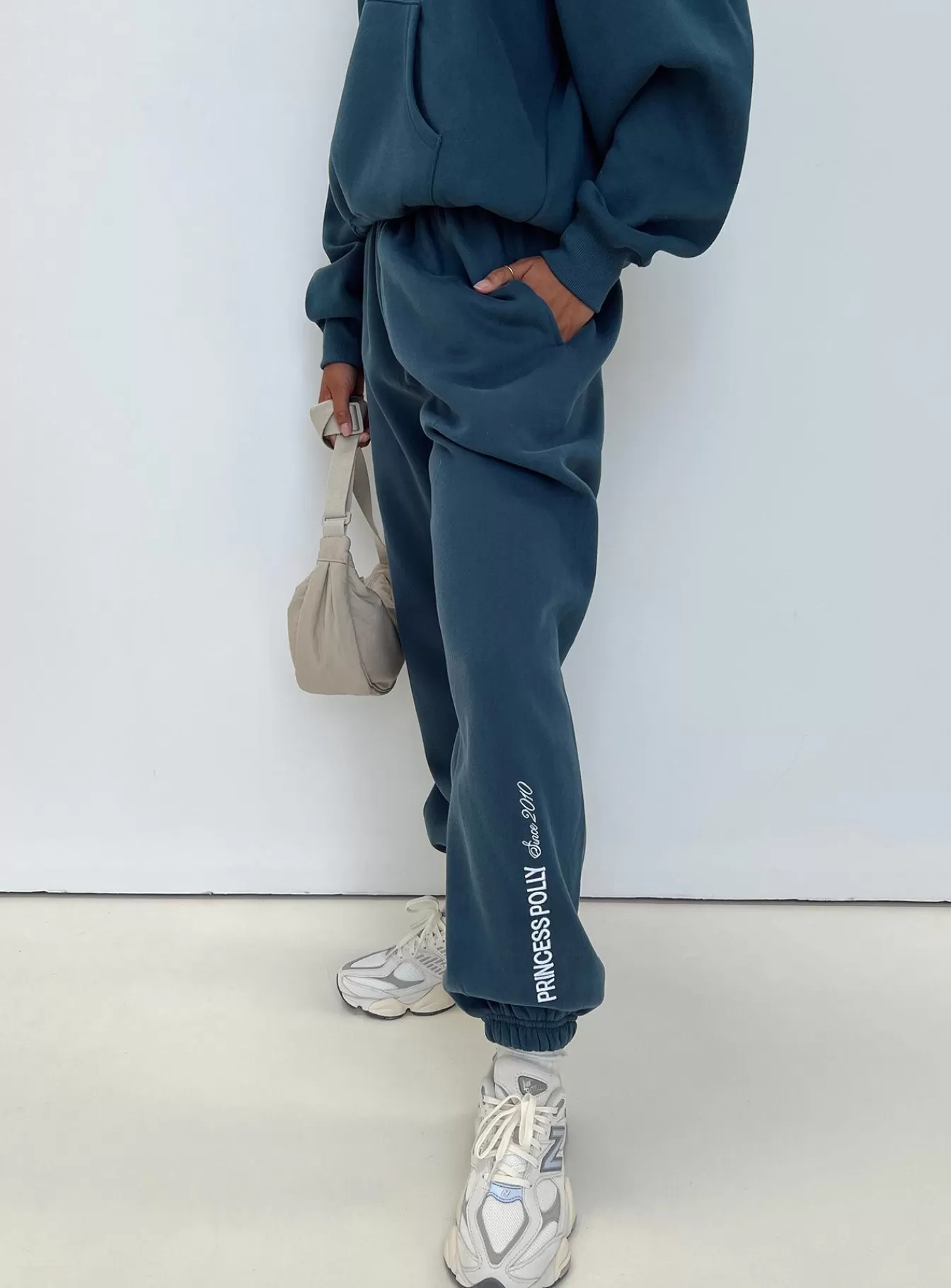 Princess Polly Pants | Track Pants Block / Cursive Text Slate